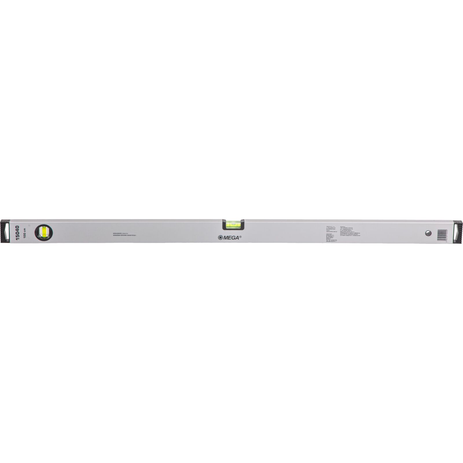 Spirit Level 1000 mm 2Vials - 1 mm Thickness of Wal . Accuracy 1Mm1M. Silver Color.