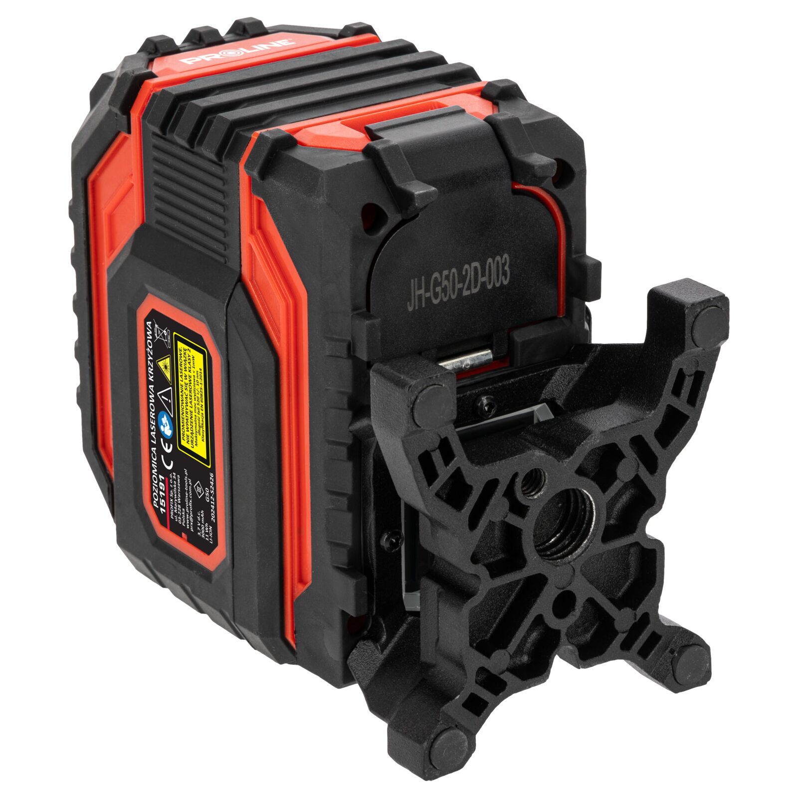 360° Green Cross Laser Level Kit 2D Self-Leveling, 2 Beams, Working Range 25m, Accuracy ±1.5 mm/5m, IP54, Li-Ion 3000mAh, 5/8 and 1/4 Tripod Threads, Proline