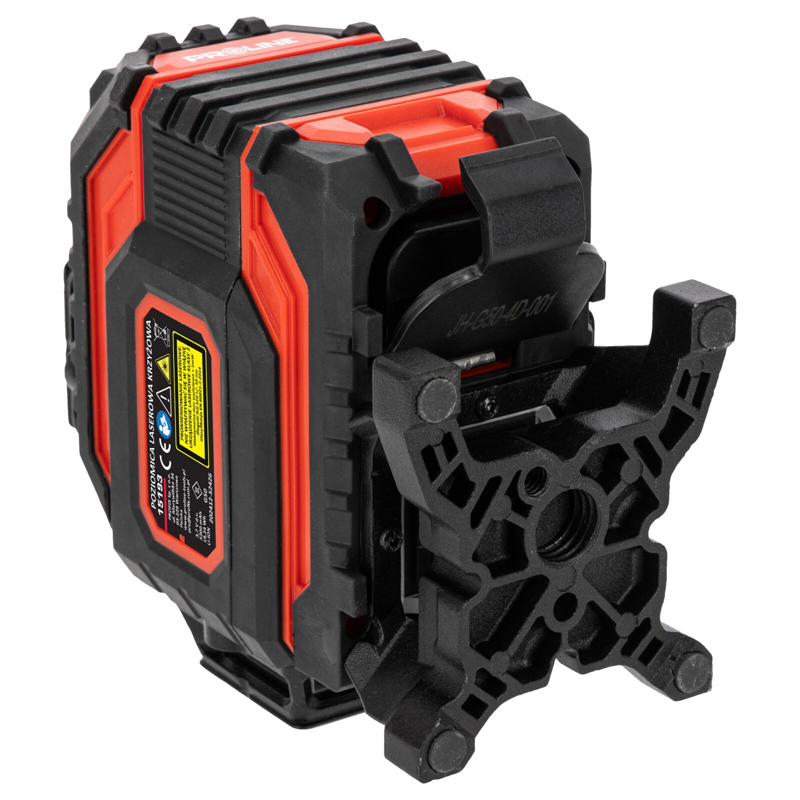 Laservattenpass 360° grönt korslaserkit 4D självinställande, 4 strålar, ±1.5 mm / 5 m noggrannhet, IP54 skydd, 25 m arbetsområde, Li-Ion 5200 mAh batteri, 5/8 och 1/4 stativgänga, Proline