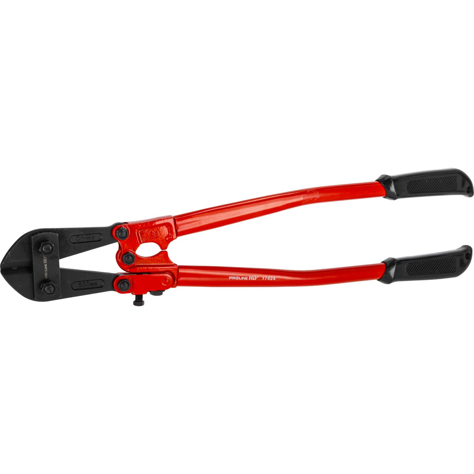 Heavy-Duty Bolt Cutter, Max Cut Diameter 10 mm, Length 600 mm, Cr-Mo Jaws, Rubber-Coated Steel Handles, Orange Body, Proline