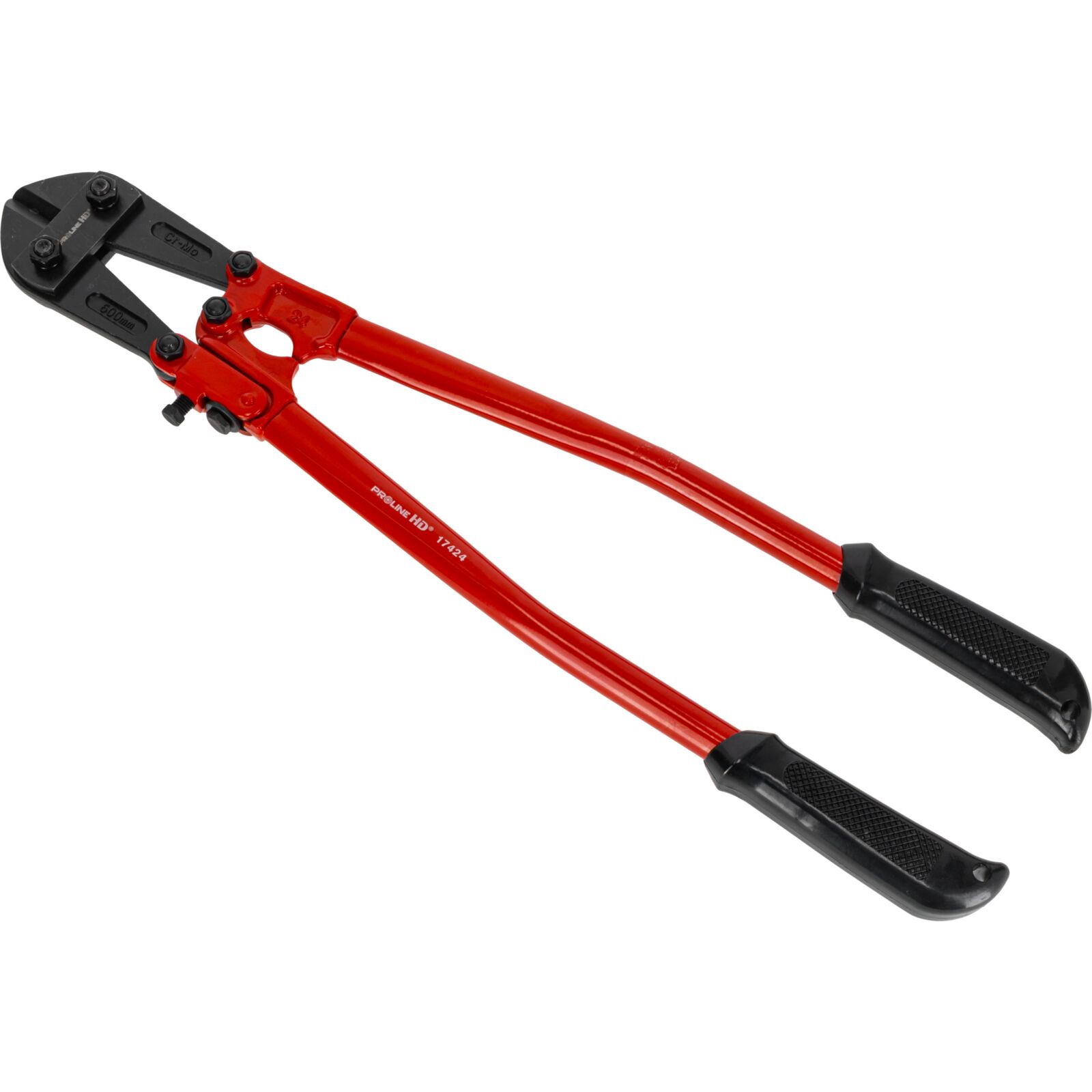 Heavy-Duty Bolt Cutter, Max Cut Diameter 10 mm, Length 600 mm, Cr-Mo Jaws, Rubber-Coated Steel Handles, Orange Body, Proline