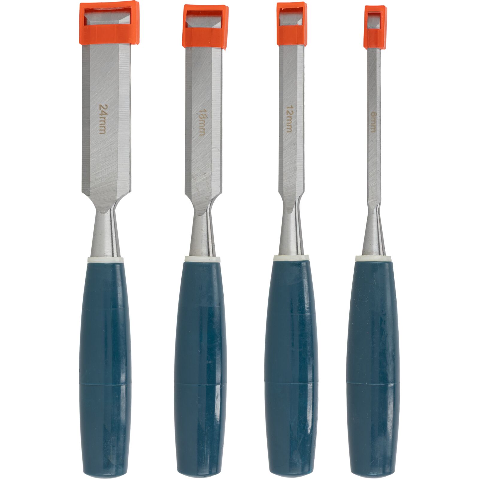 4Pcs Wood Chisels: 6, 12 , 18 , 24 mm