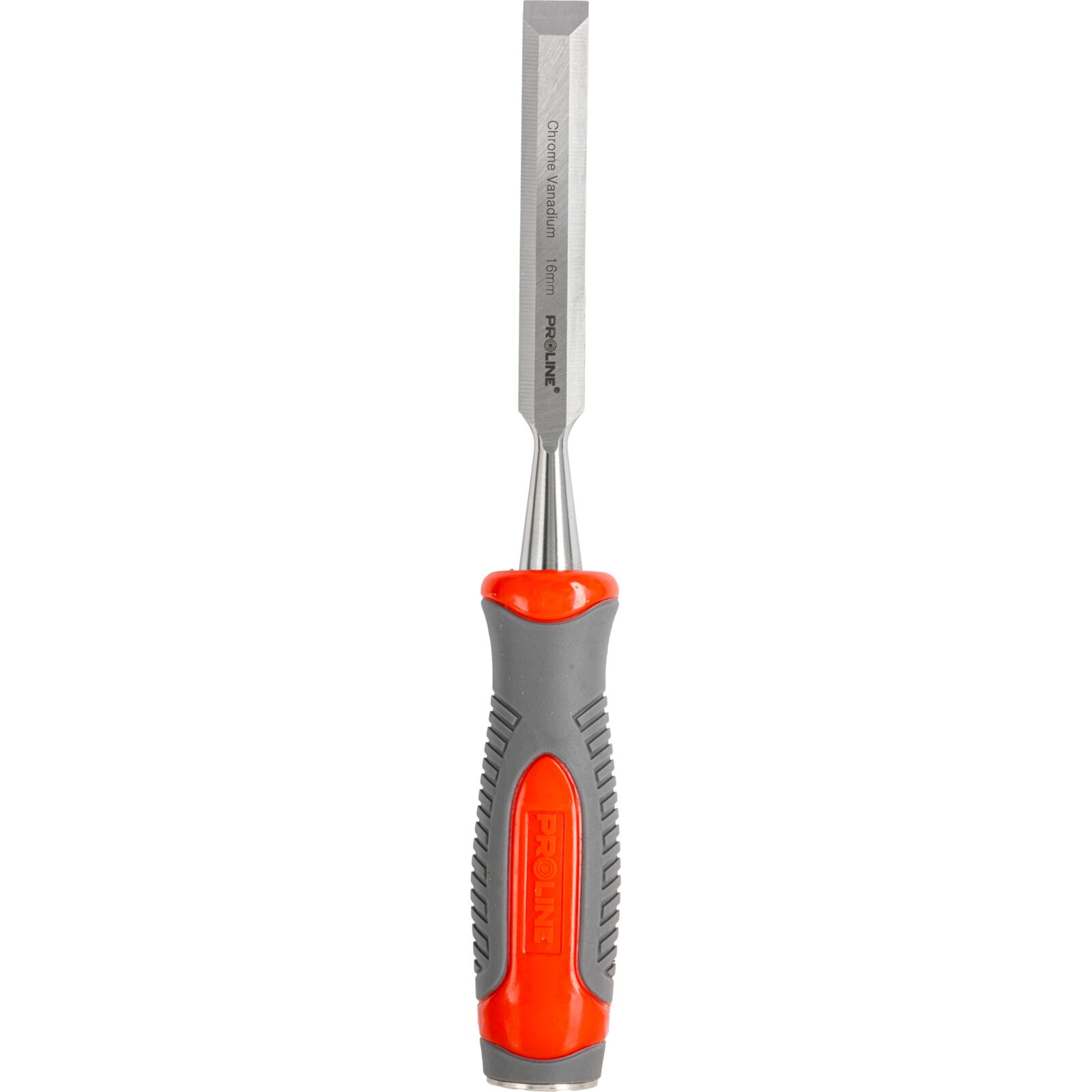 Stämjärn för trä 16 mm, Platt, Förstärkt, Chrome-Vanadium 60 HRC, Hantag av Kompositmaterial (TPR), Halkfri Yta, Proline
