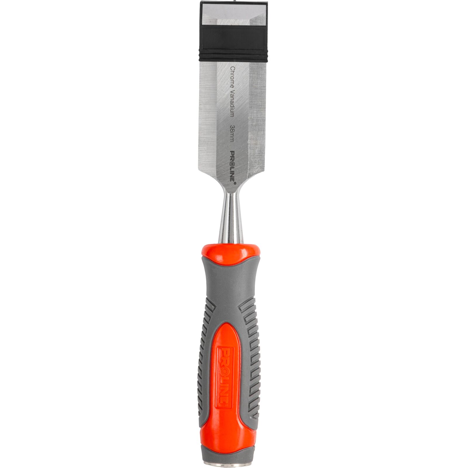 Stämjärn för trä 38 mm, Platt, Förstärkt, Chrome-Vanadium 60 HRC, Hantag av Kompositmaterial (TPR), Halkfri Yta, Proline