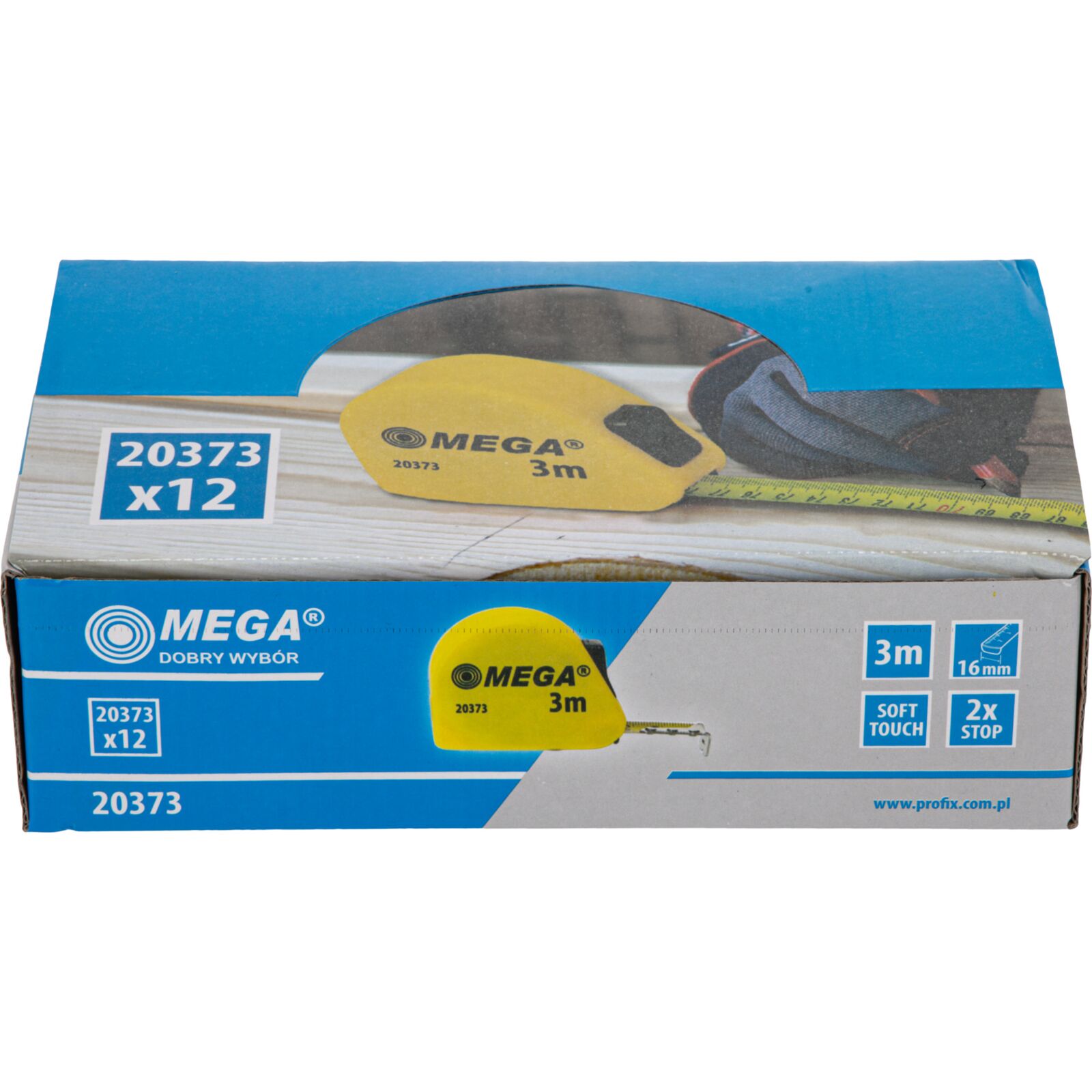 Måttband 3 m/16 mm med 2 stopp