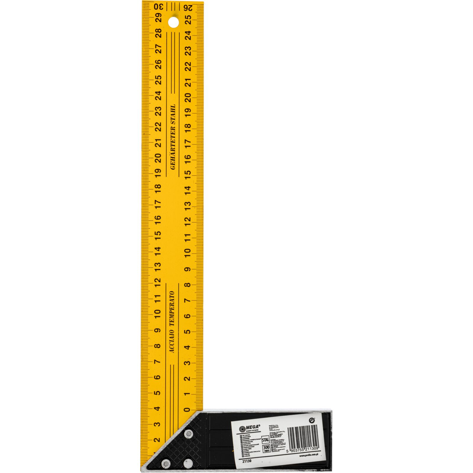 Try Square 300 mm. Cast Iron Frame - 40 mm Width. Yellow Steel Blade Hardened 1, 0 mm Thick.