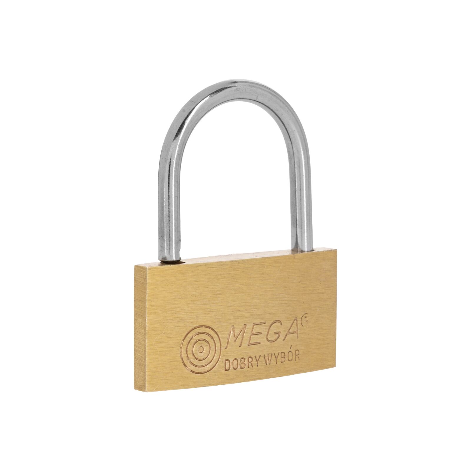 Brass Thin Padlock 63 mm Chrome Plated Shackle. 3 Keys.