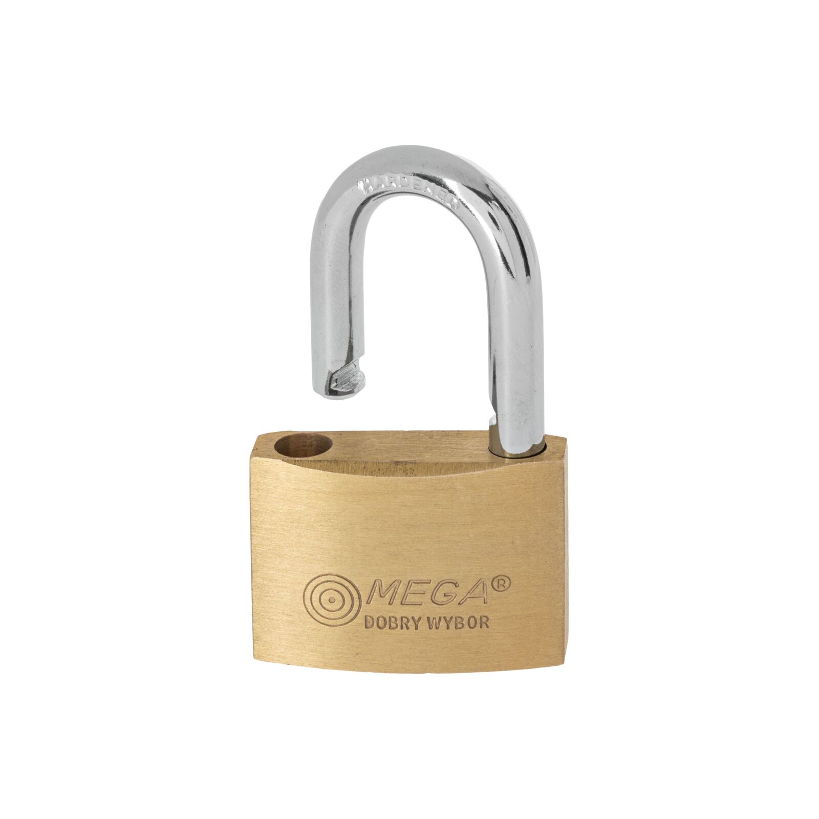 Brass Padlock 40 mm. Thick Type. Hardened Chrome Plated Shackle. 3 Brass Keys.