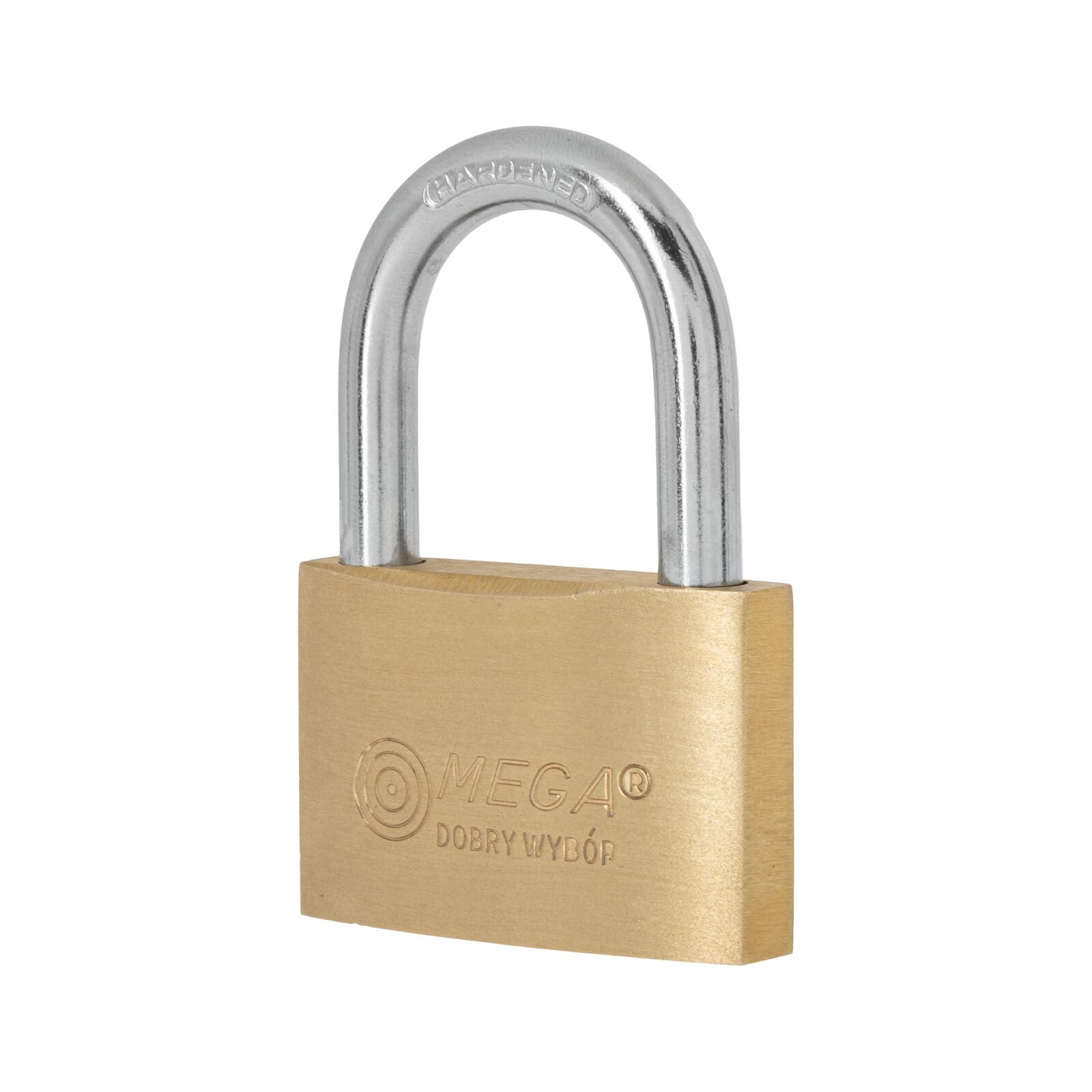 Brass Padlock 50 mm. Thick Type. Hardened Chrome Plated Shackle. 3 Brass Keys. (Butiksförp.)