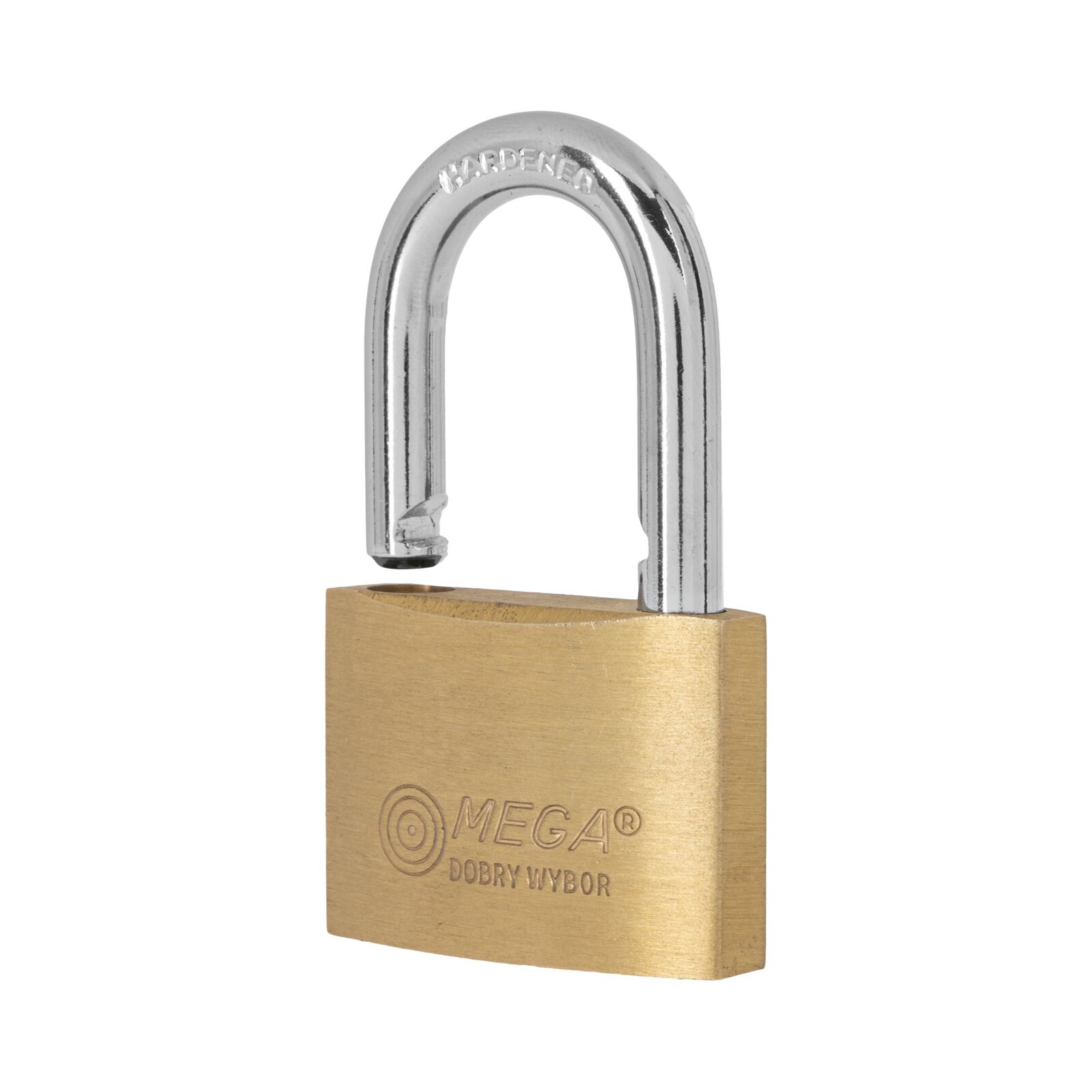 Brass Padlock 50 mm. Thick Type. Hardened Chrome Plated Shackle. 3 Brass Keys. (Butiksförp.)