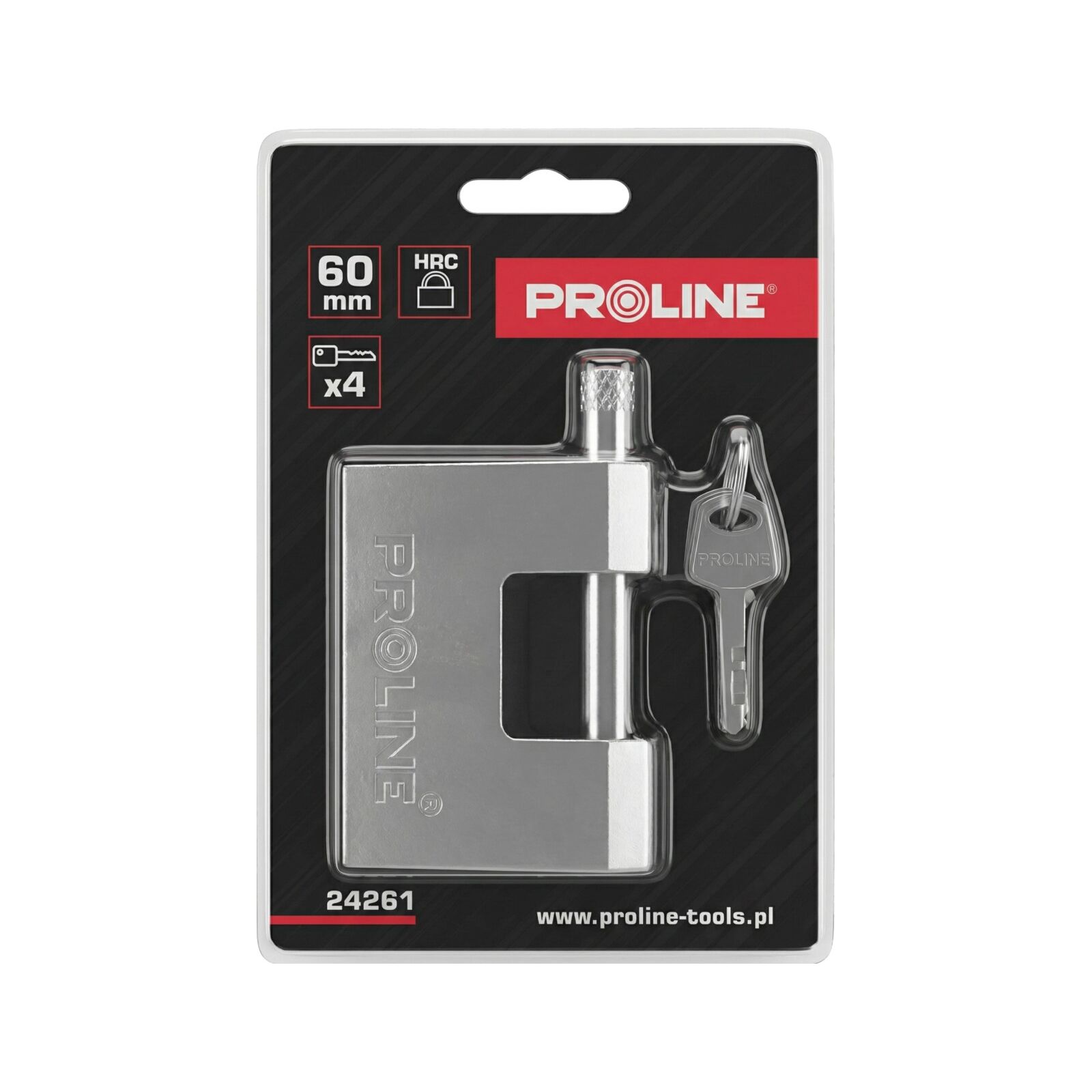 Reinforced Cast Iron Padlock 60 mm Hard Electric Key, Proline