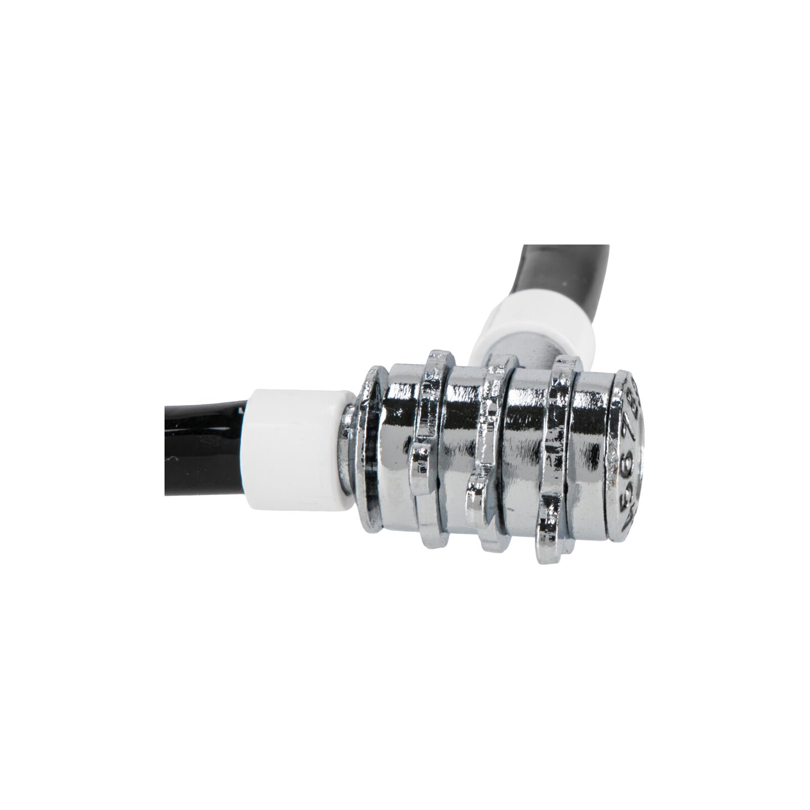 550 mm Cable Lock with 3 Digit Chrome Plated Lock. Cable of 6 mm in Blue Or Red PVC.