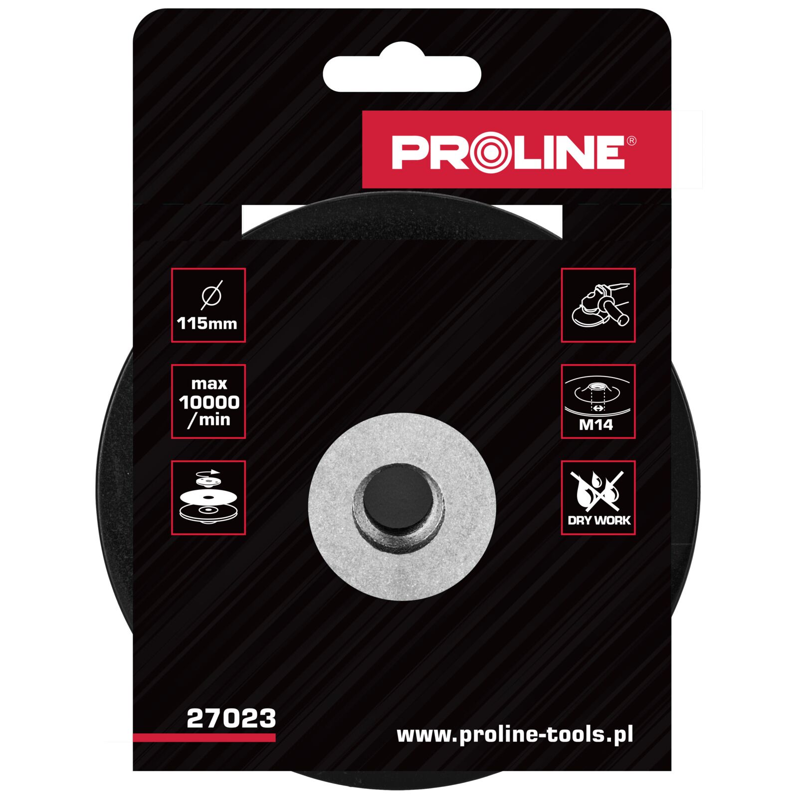Rubber backing disc 115 mm, M14 thread