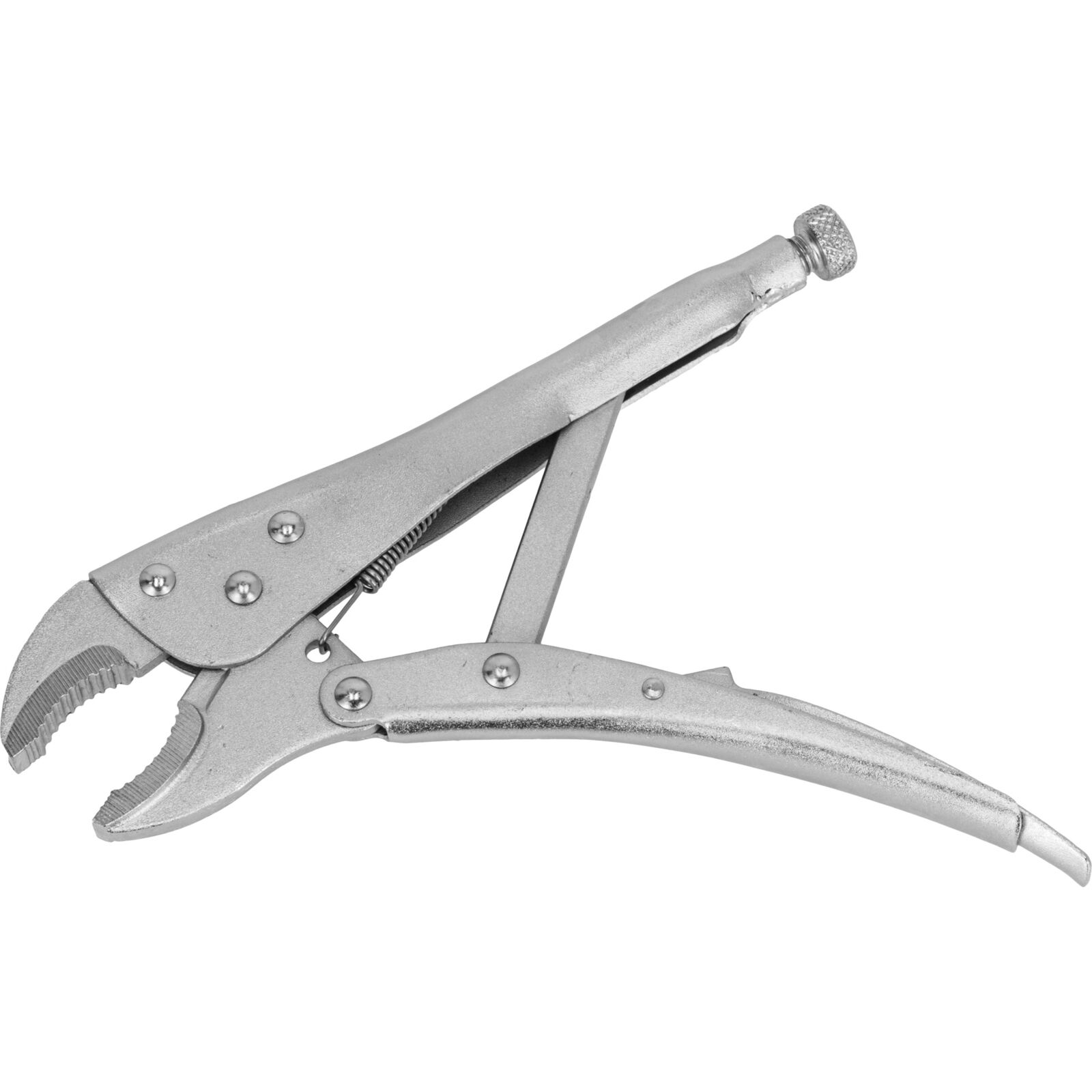 Lock Grip Pliers 180 mm. Rounded Jaws. Pliers Nickel Plated.