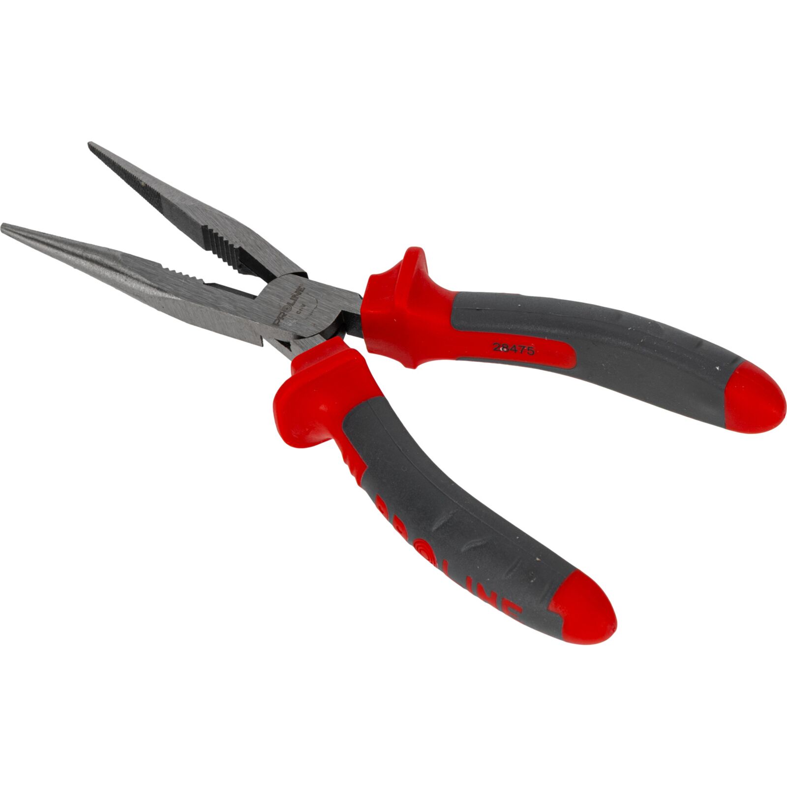 Flat Nose Pliers 200 mm with Side Cutter, Textured Grip, Rounded Jaw, Proline