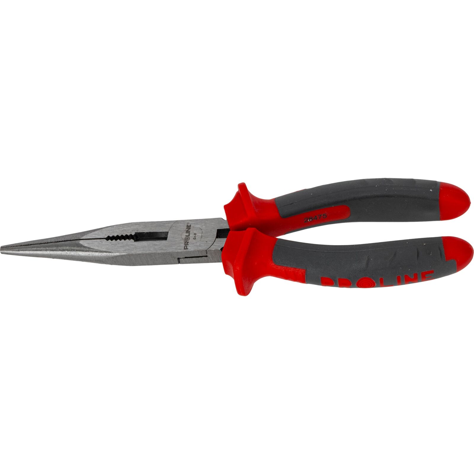 Flat Nose Pliers 200 mm with Side Cutter, Textured Grip, Rounded Jaw, Proline