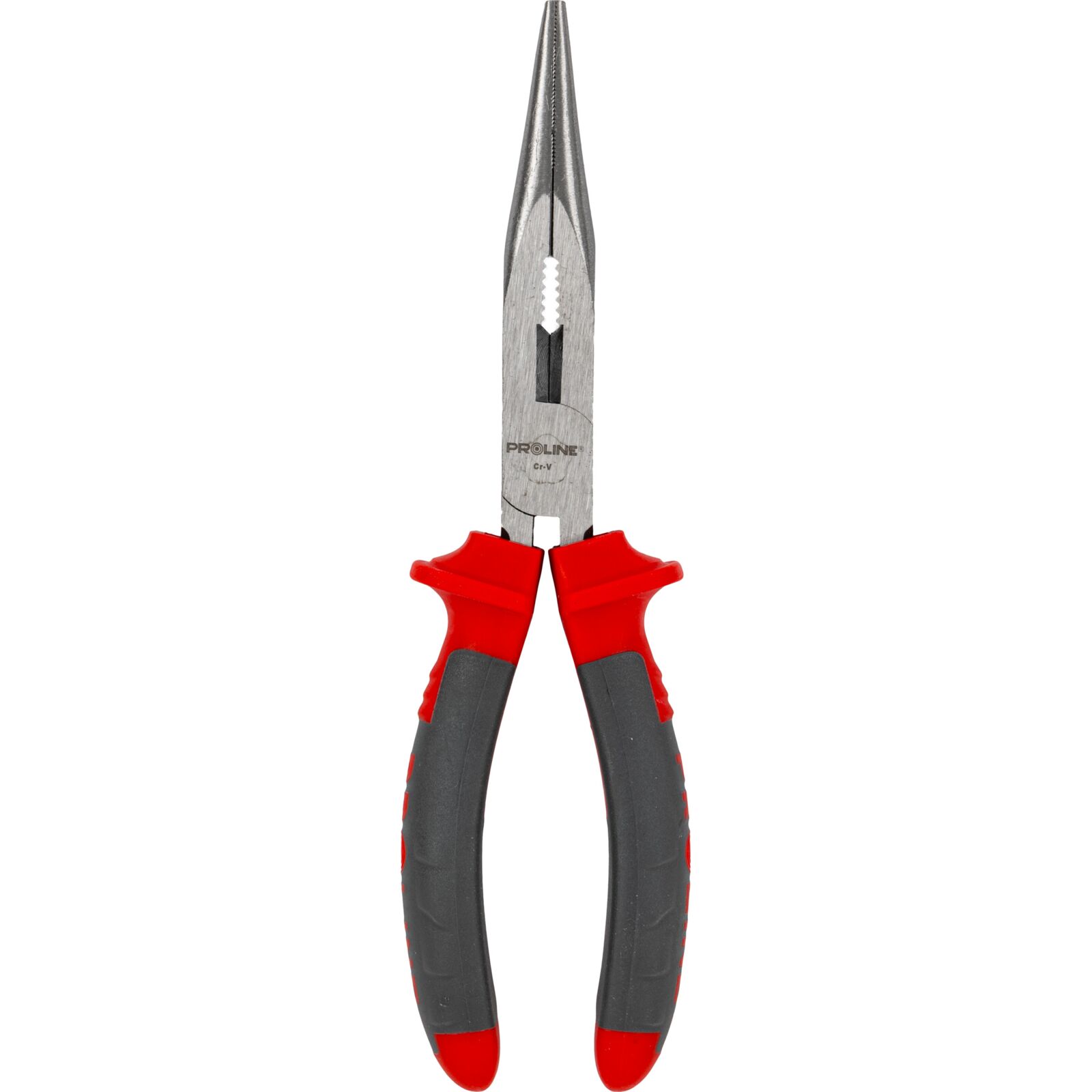 Flat Nose Pliers 200 mm with Side Cutter, Textured Grip, Rounded Jaw, Proline