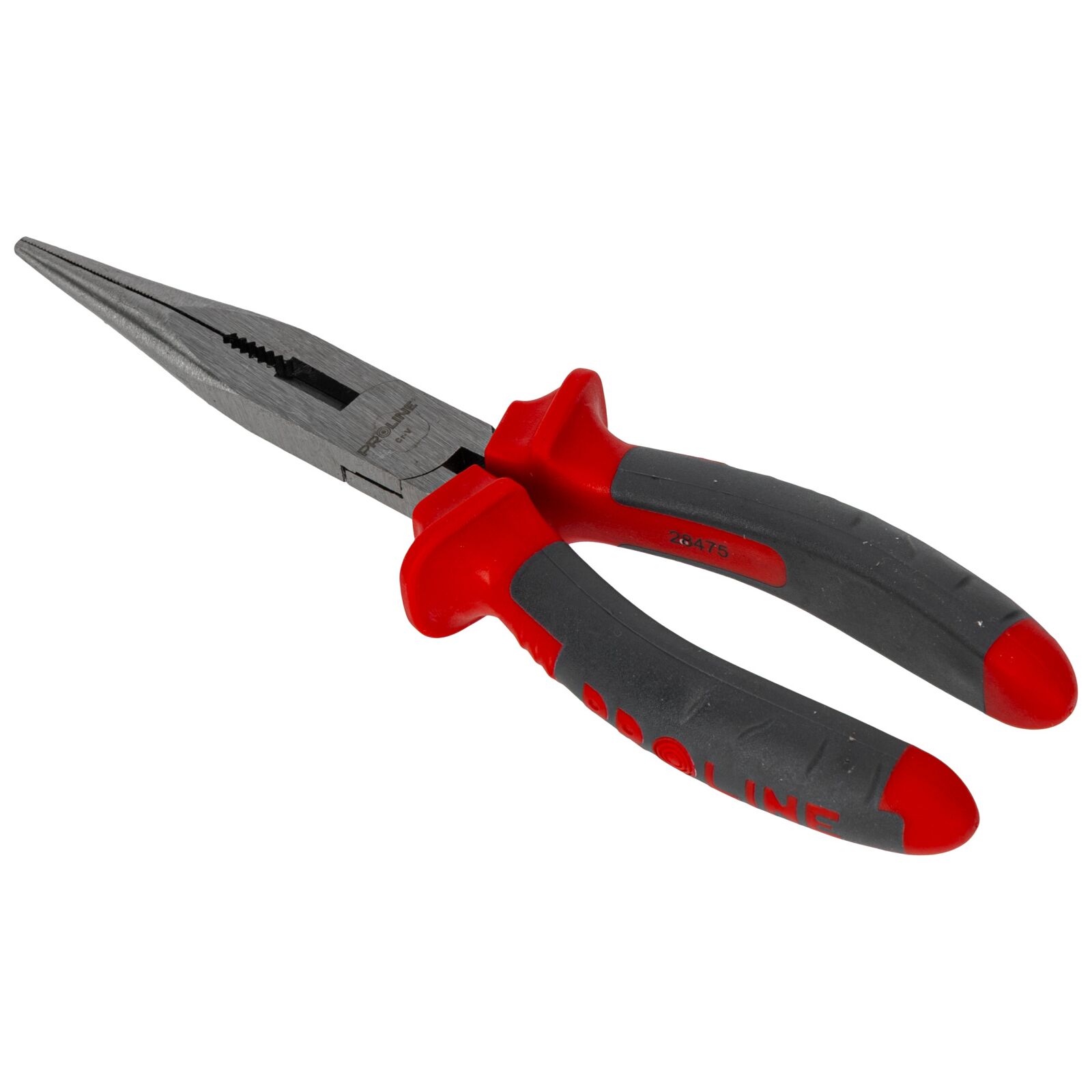 Flat Nose Pliers 200 mm with Side Cutter, Textured Grip, Rounded Jaw, Proline