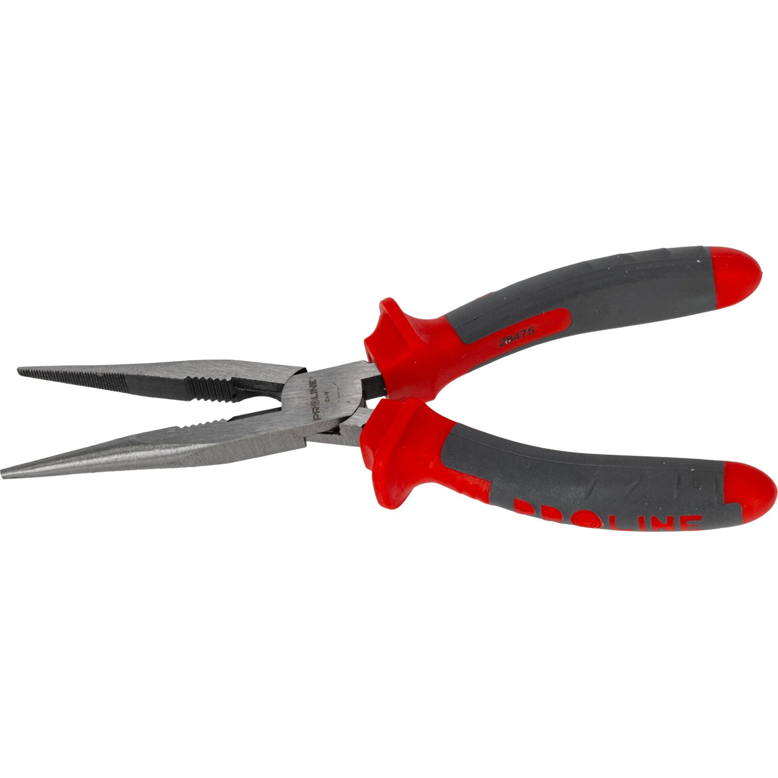 Flat Nose Pliers 200 mm with Side Cutter, Textured Grip, Rounded Jaw, Proline