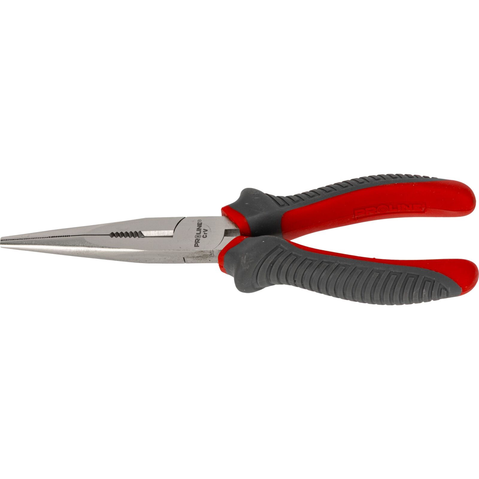 Flat Nose Pliers 200 mm with Side Cutter, Textured Grip, Rounded Jaw, Proline