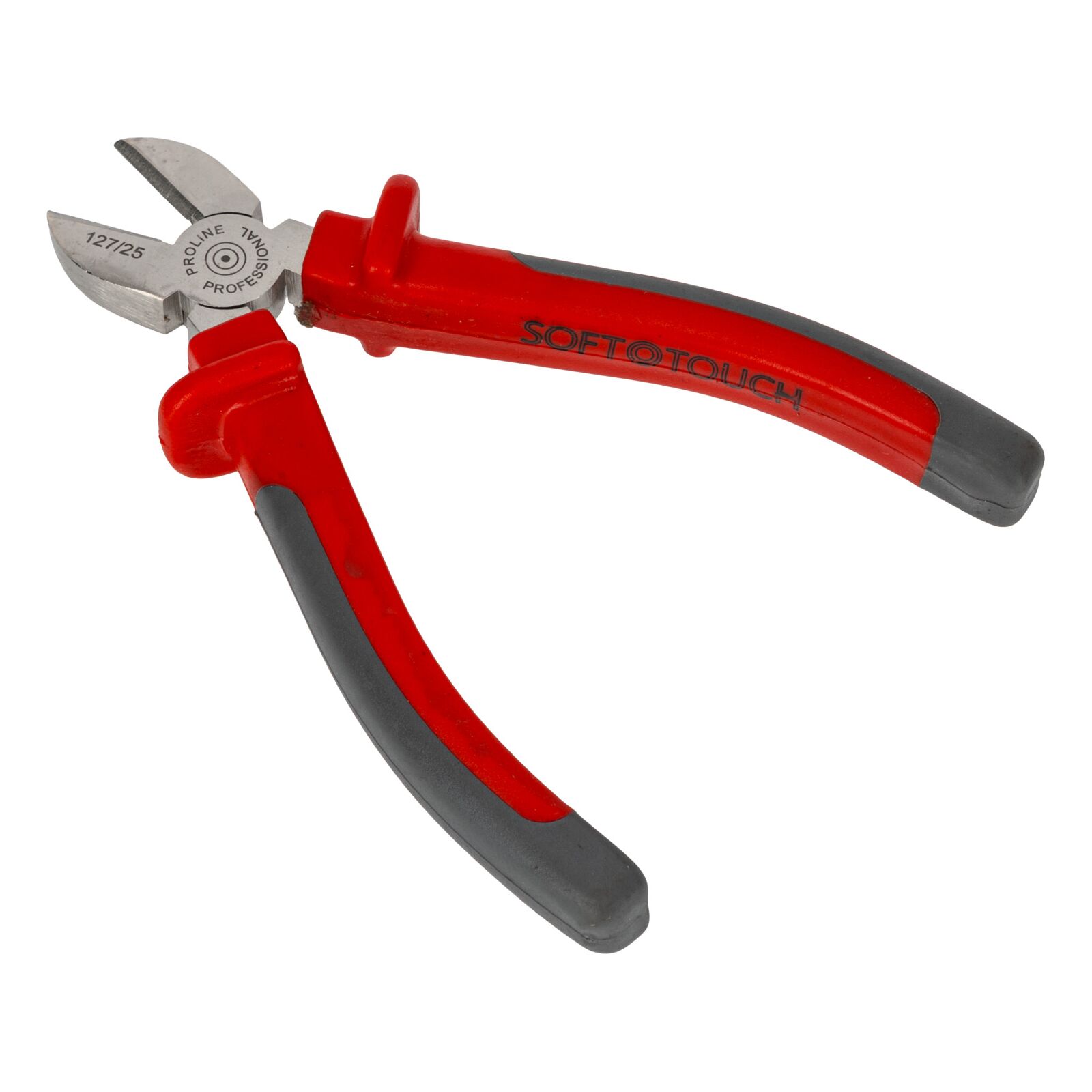 Diagonal Side Cutting Pliers 160 mm, Drop Forged, Hardened, Satin Finish, Heavy Duty, Plastic and Rubber Sleeves in Grey and Dark Blue, Proline