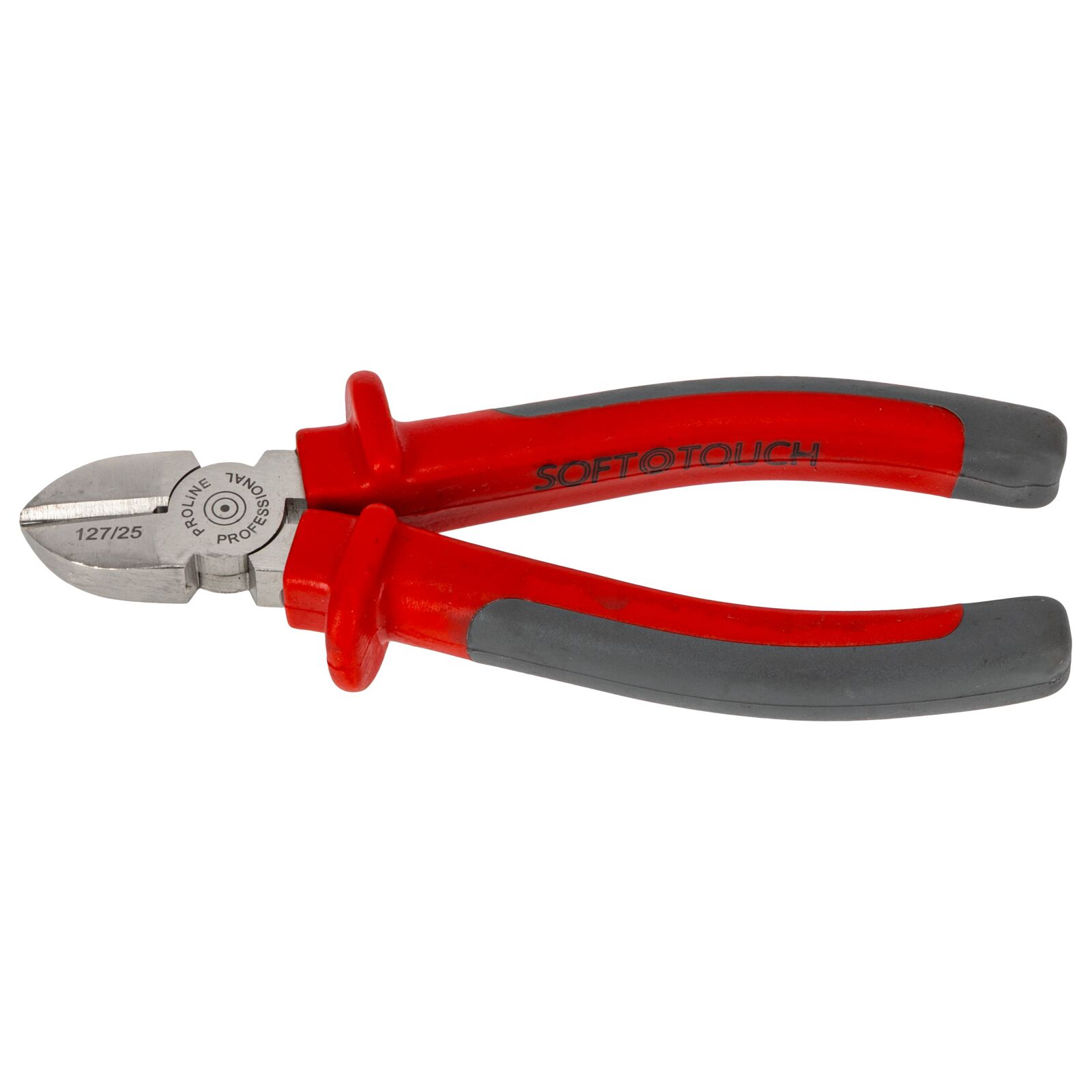 Diagonal Side Cutting Pliers 160 mm, Drop Forged, Hardened, Satin Finish, Heavy Duty, Plastic and Rubber Sleeves in Grey and Dark Blue, Proline