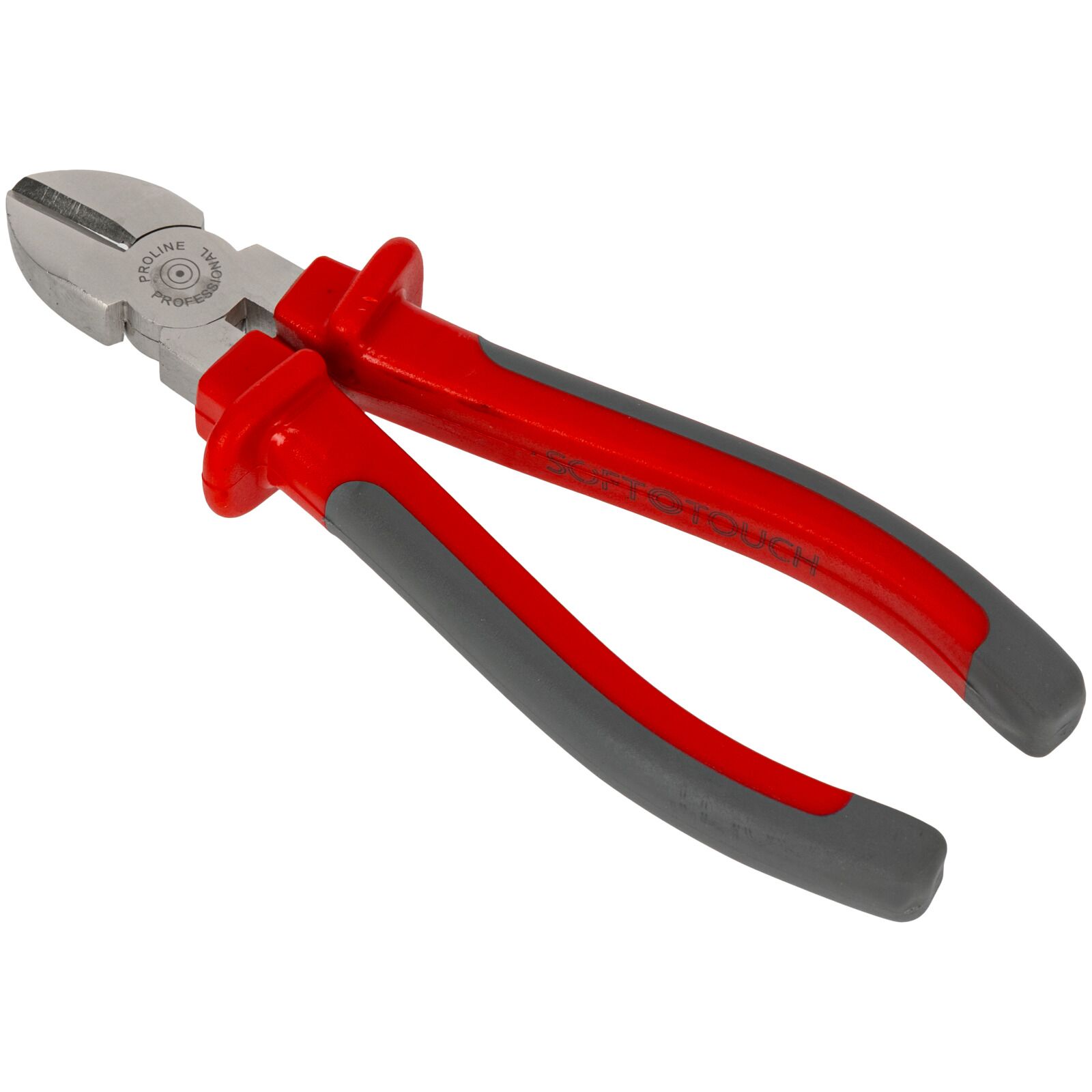 Diagonal Cutting Pliers 200 mm, Drop Forged, Hardened, Satin Finish, Heavy Duty, Plastic and Rubber Sleeves in Grey and Dark Blue, Proline