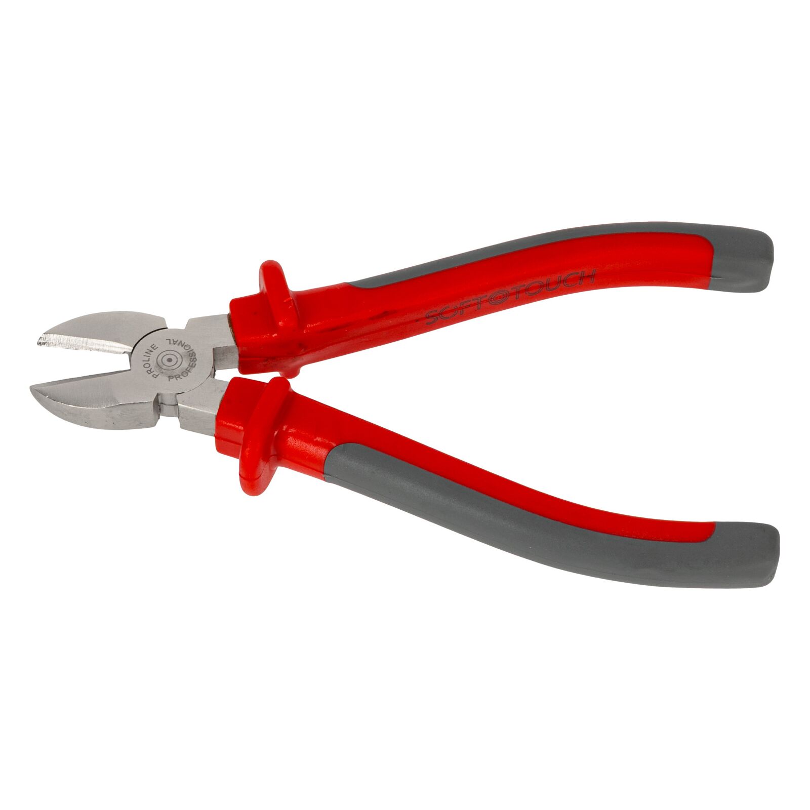 Diagonal Cutting Pliers 200 mm, Drop Forged, Hardened, Satin Finish, Heavy Duty, Plastic and Rubber Sleeves in Grey and Dark Blue, Proline