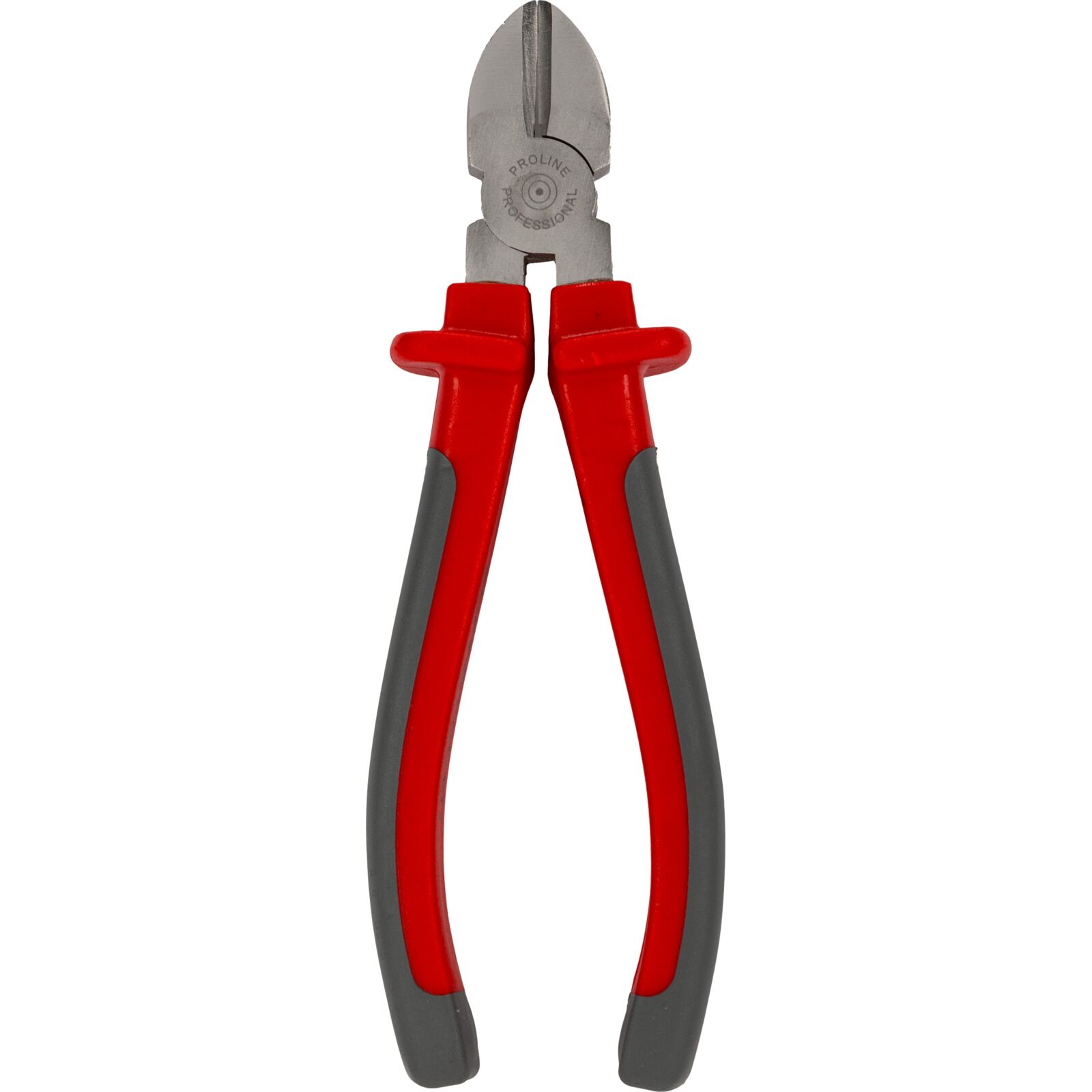 Diagonal Cutting Pliers 200 mm, Drop Forged, Hardened, Satin Finish, Heavy Duty, Plastic and Rubber Sleeves in Grey and Dark Blue, Proline