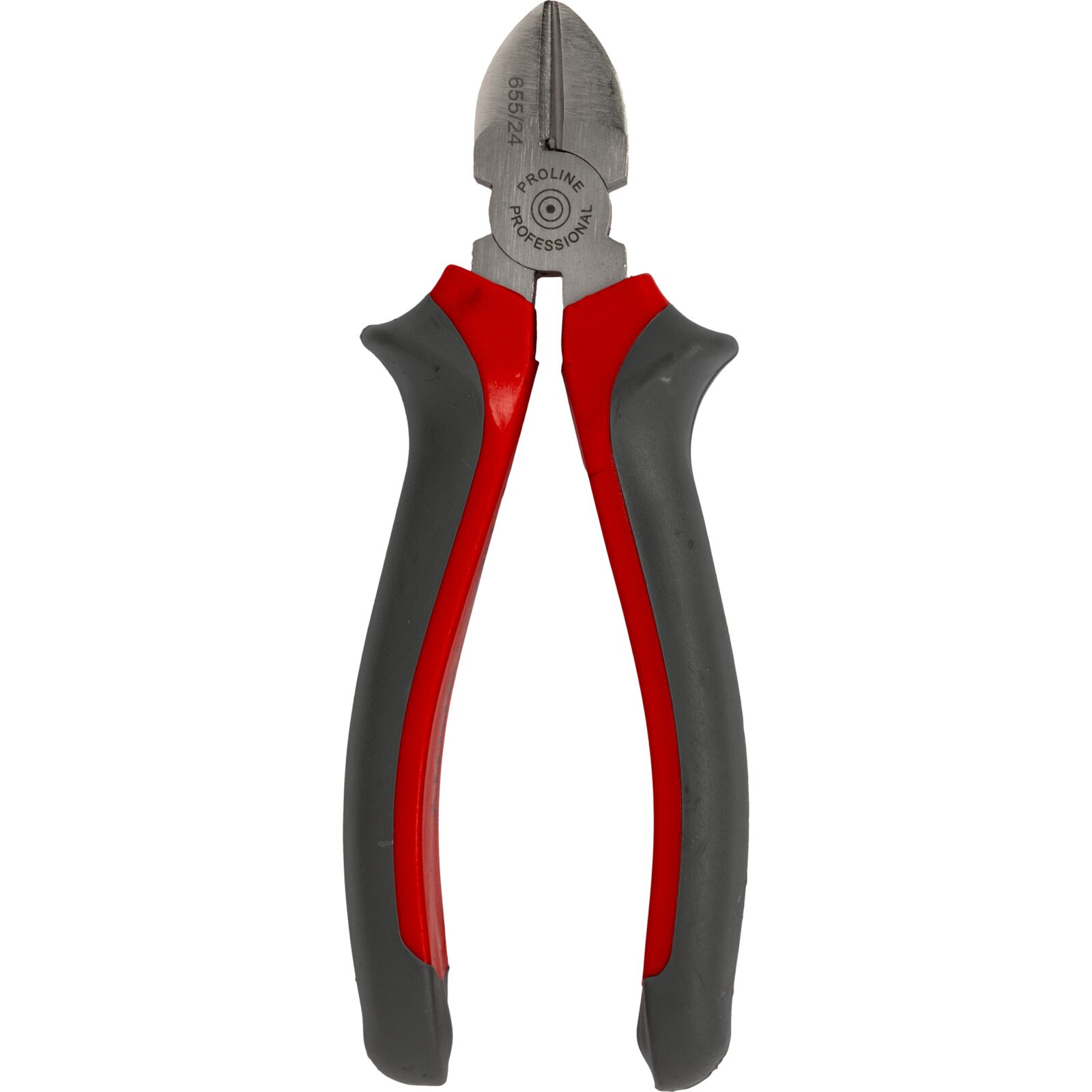 Diagonal Side Cutters 160 mm, Drop Forged, Hardened, Satin Finish, Heavy Duty Dark Plastic Handles, Proline