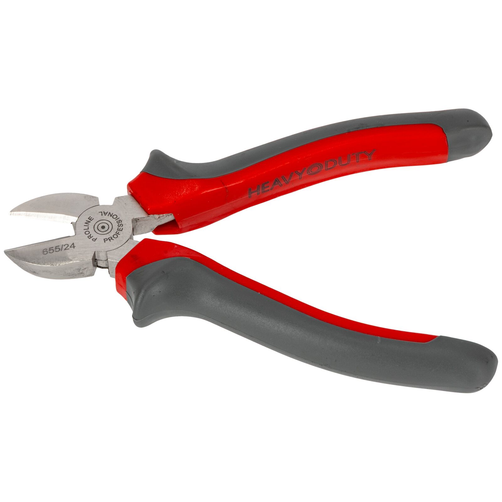 Diagonal Side Cutters 160 mm, Drop Forged, Hardened, Satin Finish, Heavy Duty Dark Plastic Handles, Proline