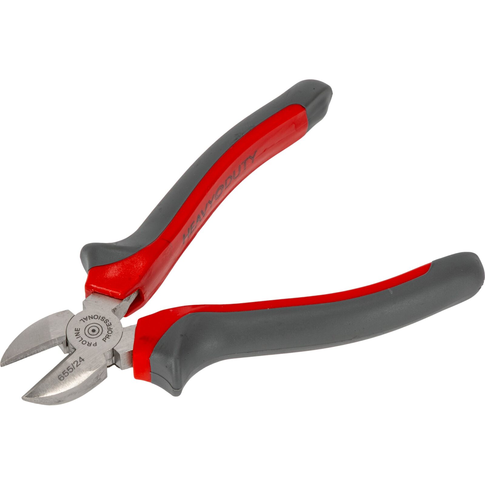 Diagonal Side Cutters 160 mm, Drop Forged, Hardened, Satin Finish, Heavy Duty Dark Plastic Handles, Proline