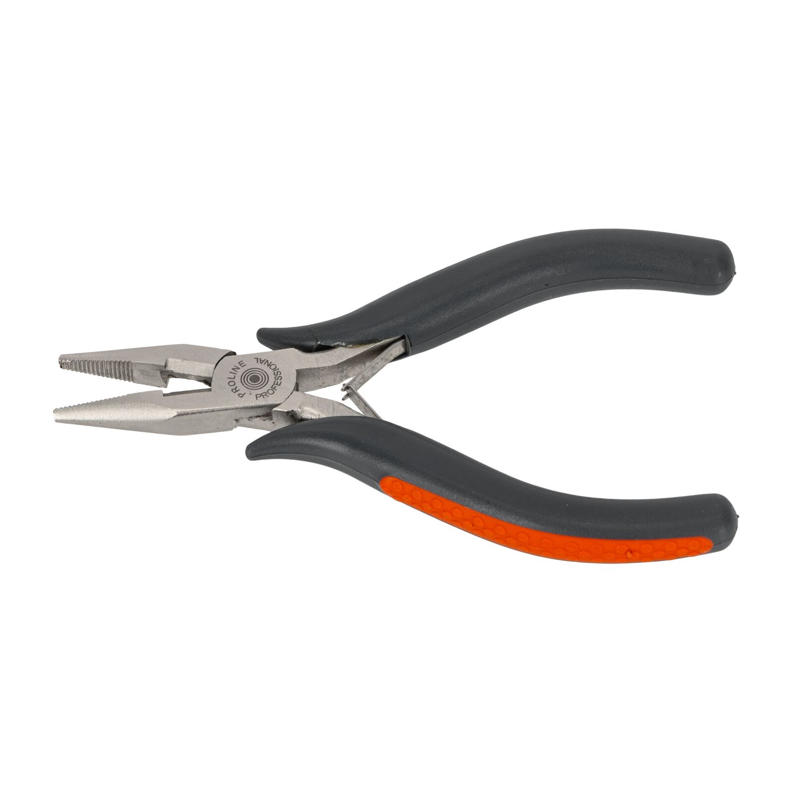 Combination Pliers 120 mm with Side Cutter and Spring, Rounded Jaw, Textured, Drop Forged, Hardened, Satin Finish, Red Plastic with Black Anti-Slip Grip, Proline