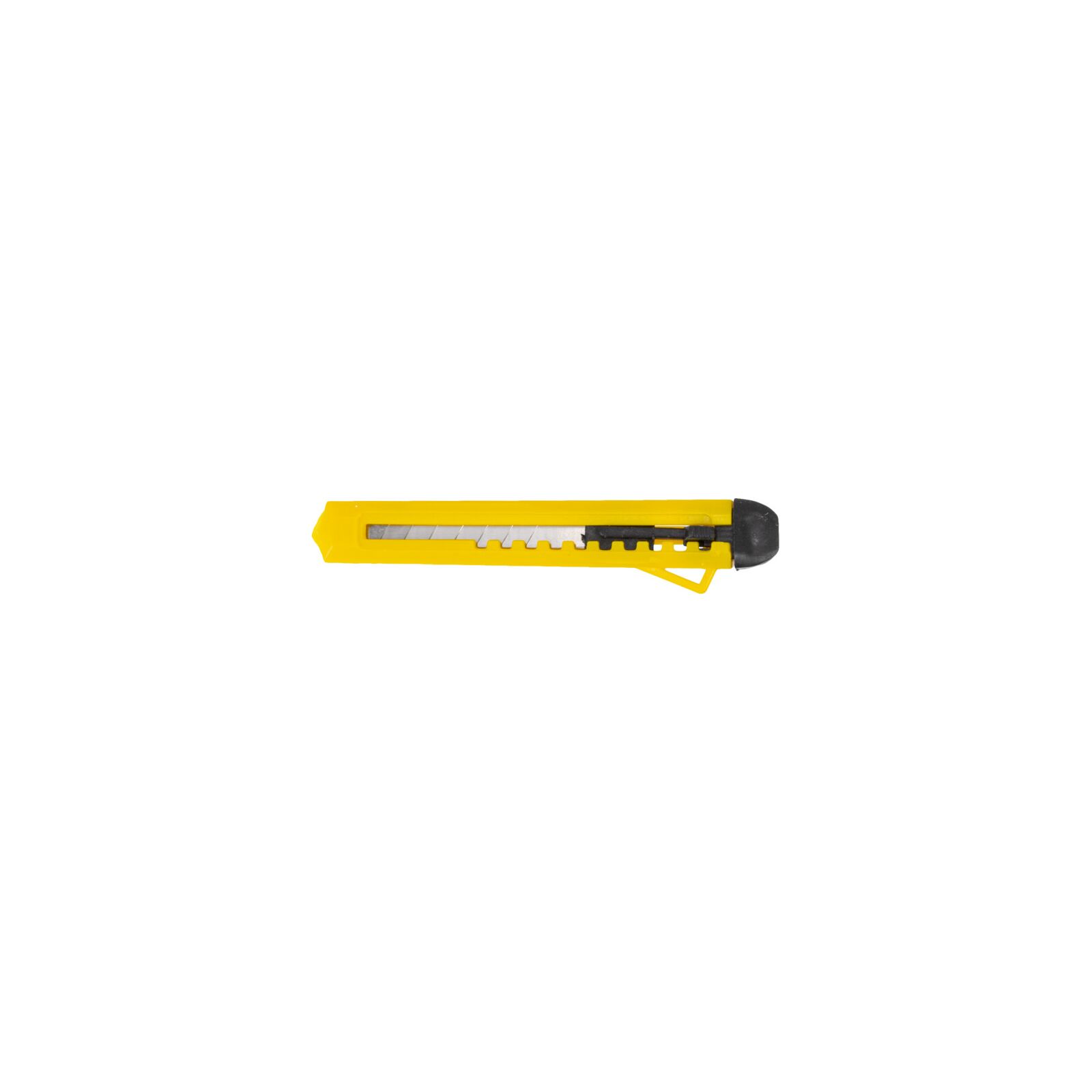 8 pcs Assorted Knive set. All in Yellow Color with Black Ends and Push Lock Buttons.