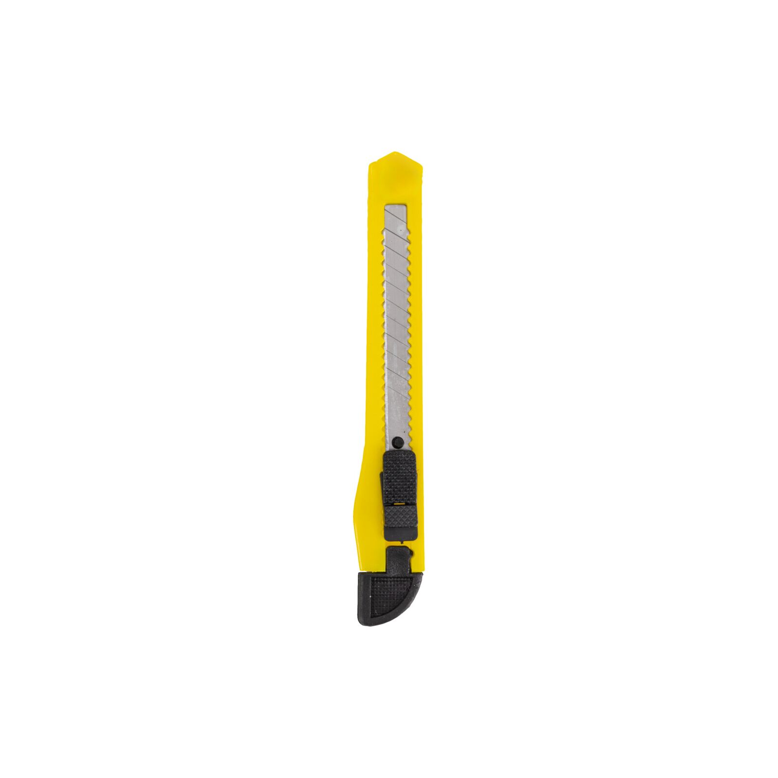 8 pcs Assorted Knive set. All in Yellow Color with Black Ends and Push Lock Buttons.