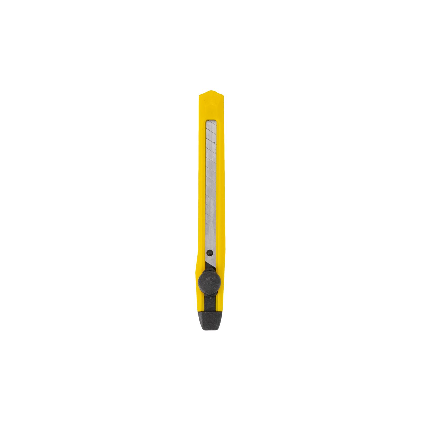 8 pcs Assorted Knive set. All in Yellow Color with Black Ends and Push Lock Buttons.