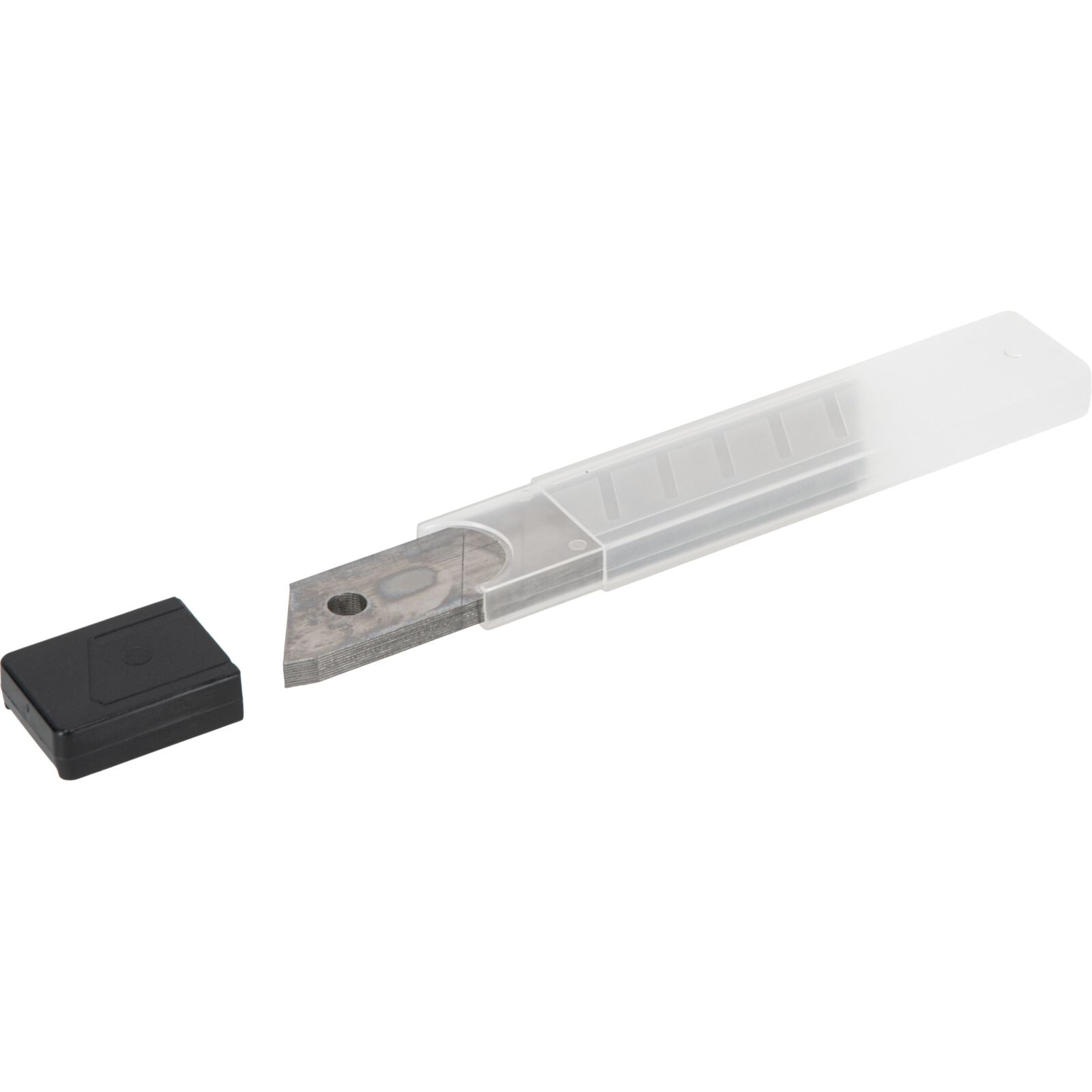 Set of 15018 mm Rectractable Knife with 10Pcs Spare 18 mm Blades in Plastic Box.