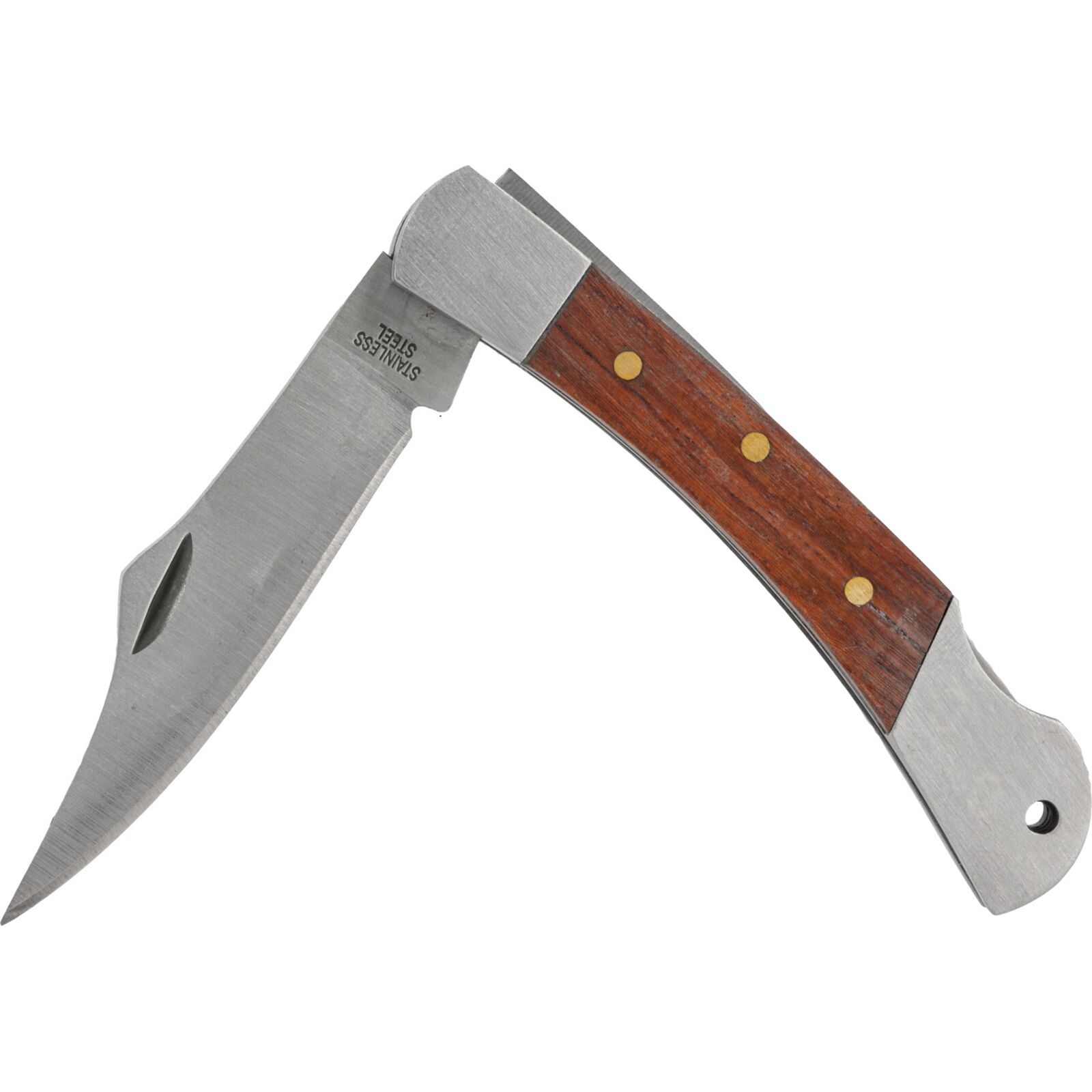 Folding Universal Knife 70 mm with Wooden Handle, Stainless Steel, Proline