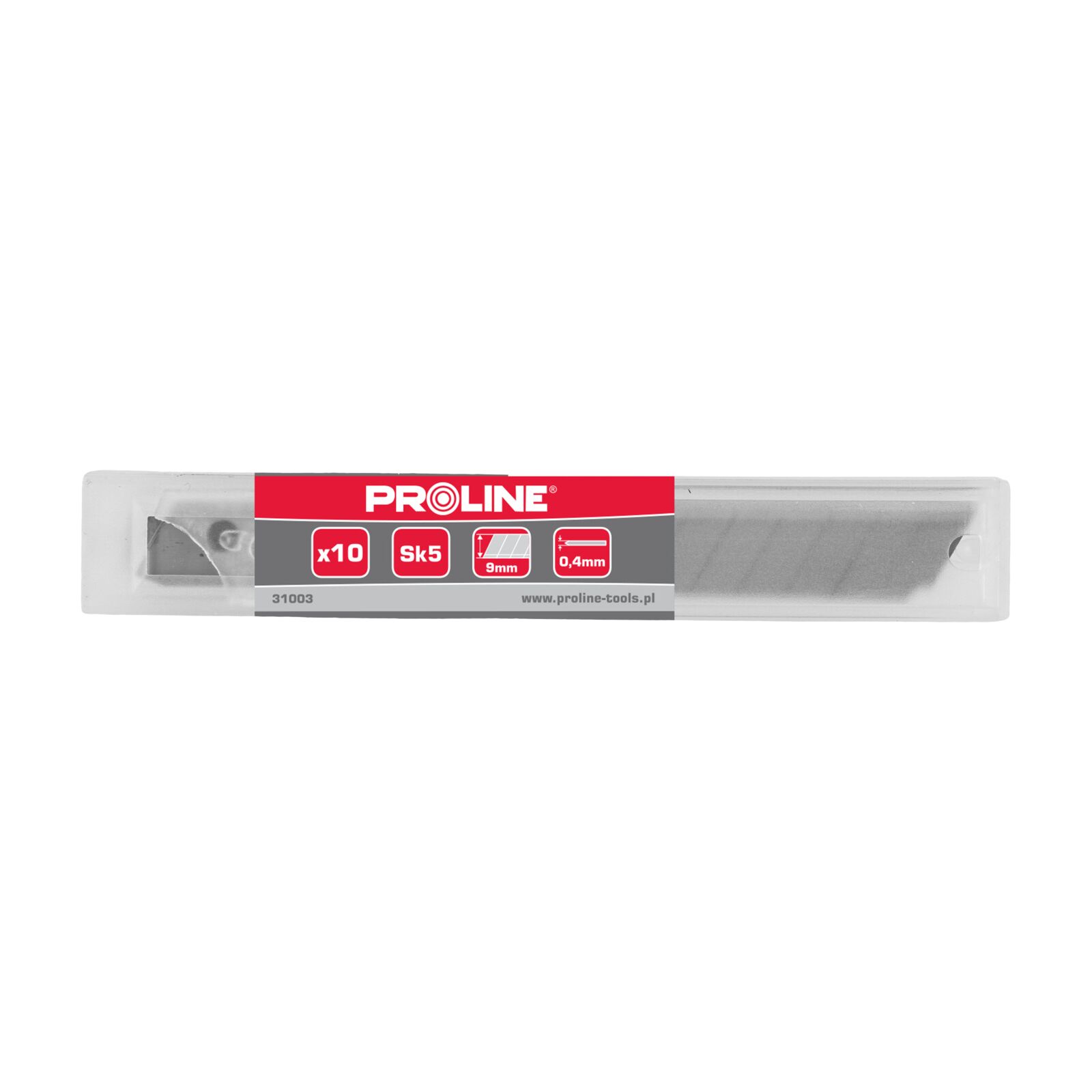 9 mm Snap-On Blades (10 Pieces in Transparent Plastic Box), Proline
