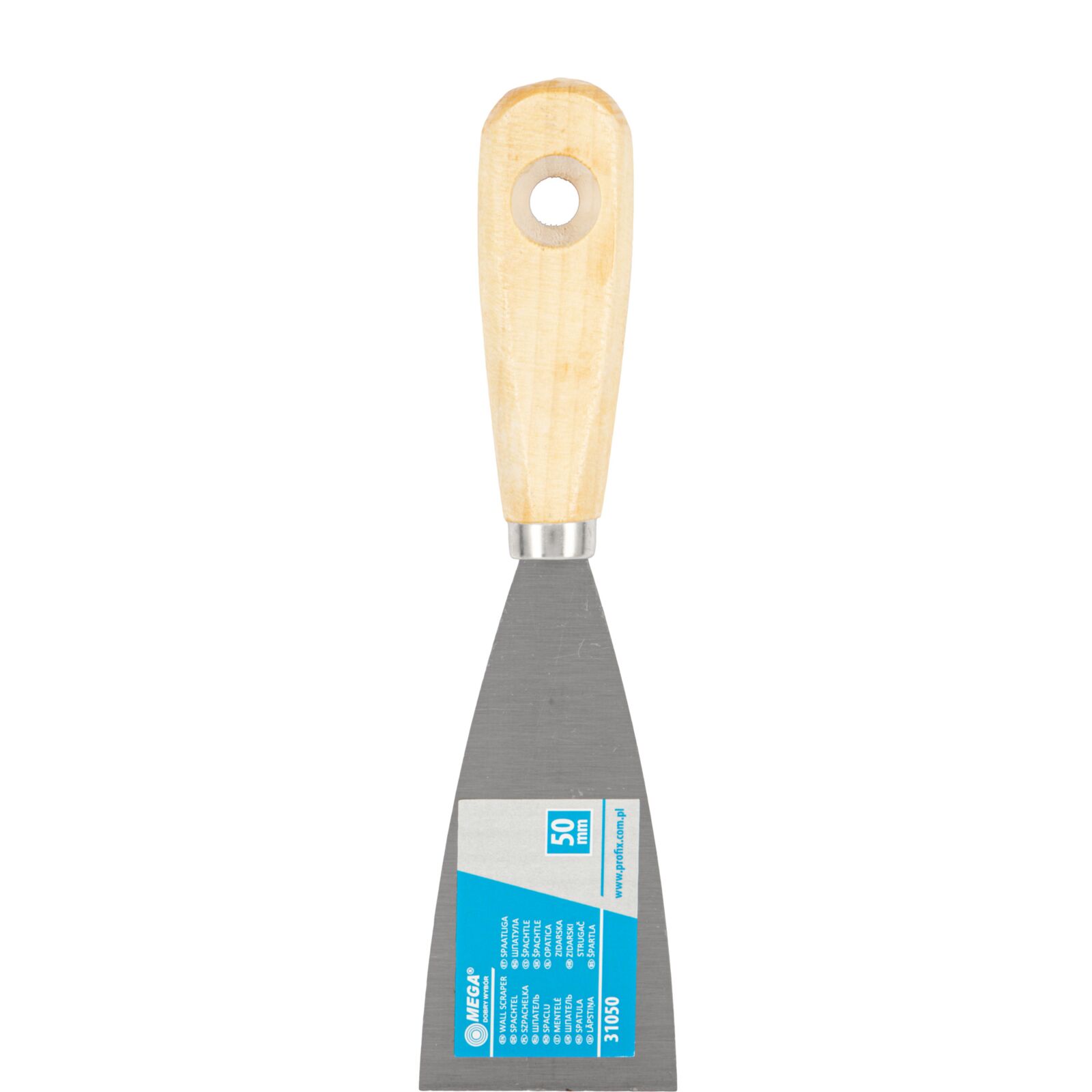 Scraper 50 mm, Hanging Whole in Light Wooden Lacquered Handle