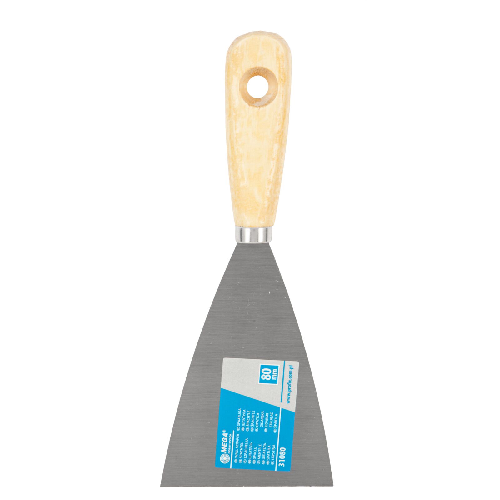 Scraper 80 mm, Hanging Whole in Light Wooden Lacquered Handle