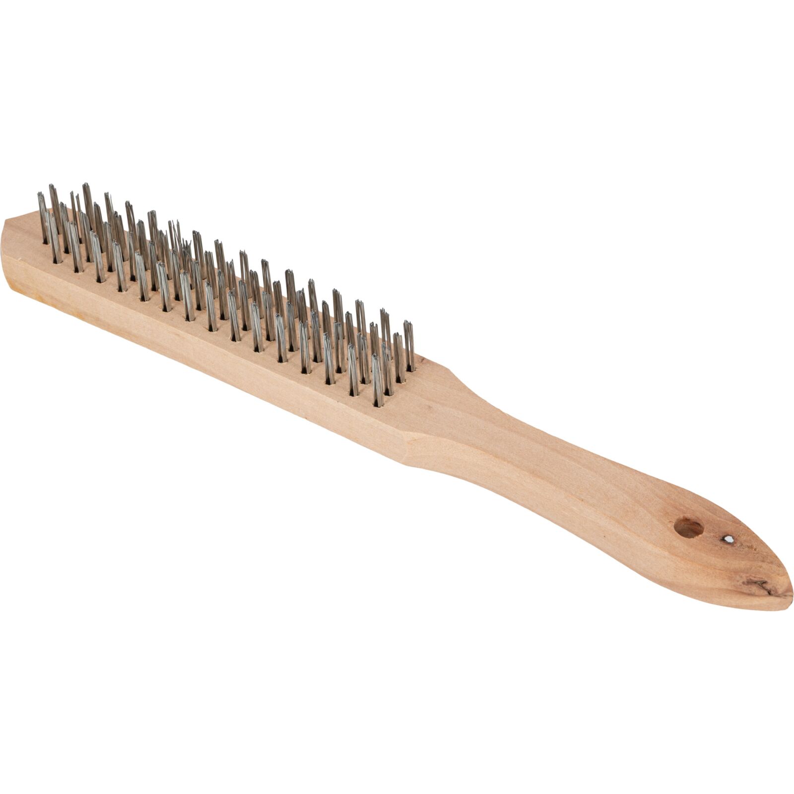 Steel wire brush 4 rows, wooden handle