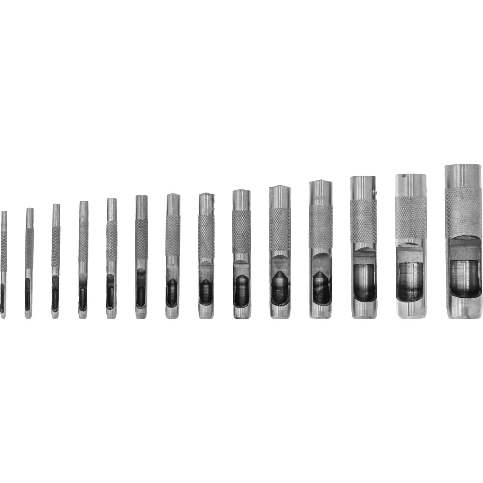 Stans, hålpipa för läder, sats 15st 2.0-22 mm HRC, Proline