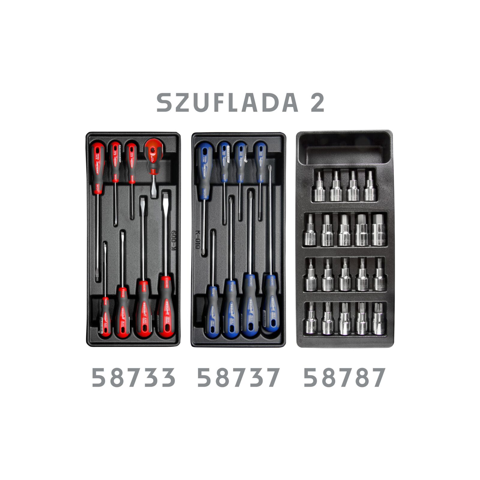 Tool Cabinet 7 Drawers 79 x 49 x 101 cm, 0.8 mm Steel, 211 Tools, Central Lock, Parking Brake, Proline