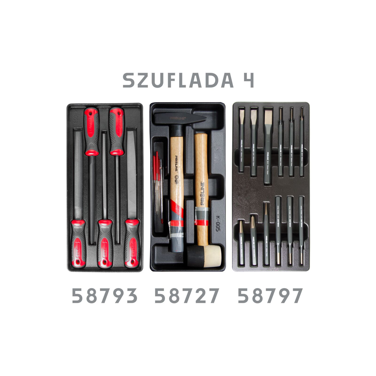 Tool Cabinet 7 Drawers 79 x 49 x 101 cm, 0.8 mm Steel, 211 Tools, Central Lock, Parking Brake, Proline