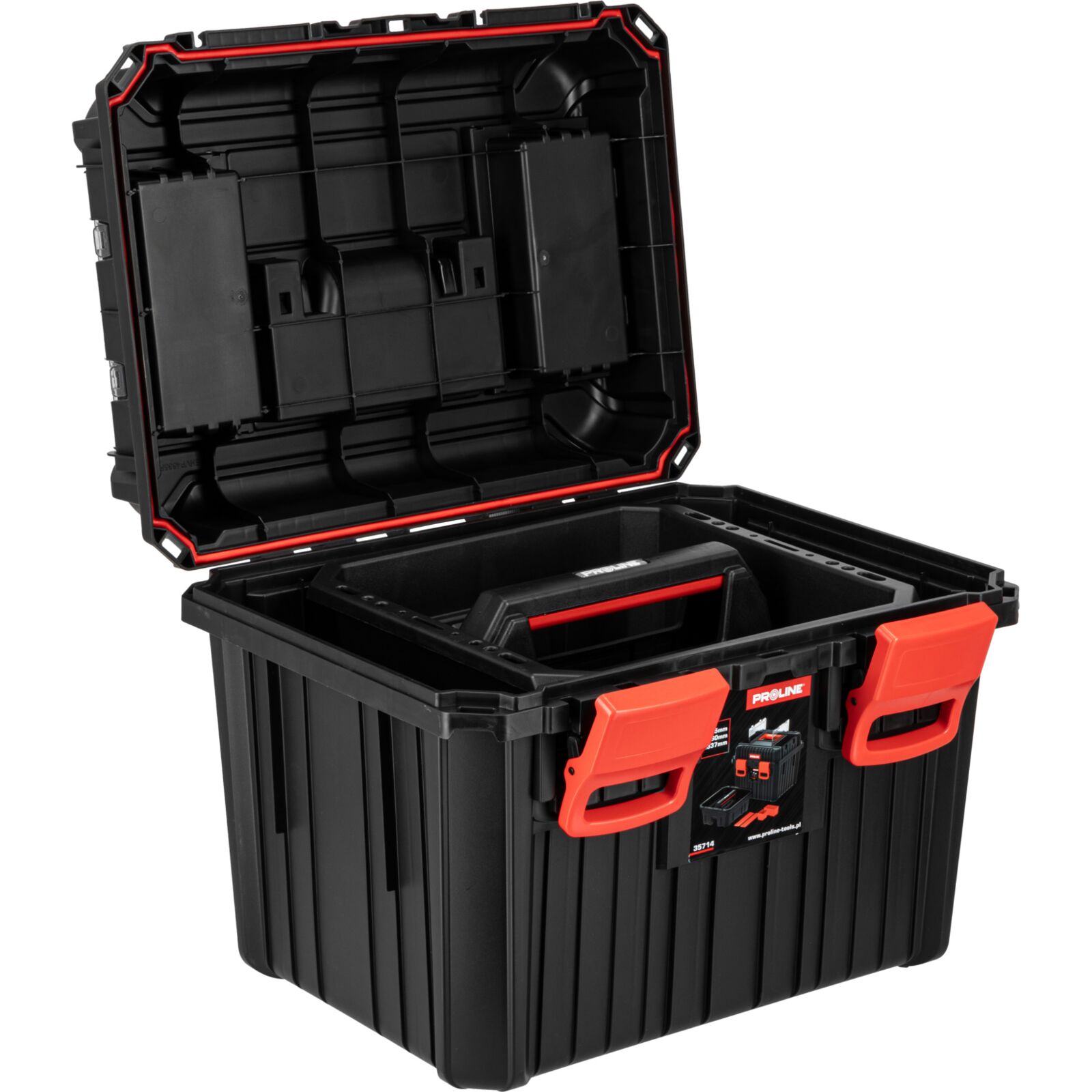 Toolbox 445 x 360 x 216 mm, Durable Polymer, Proline