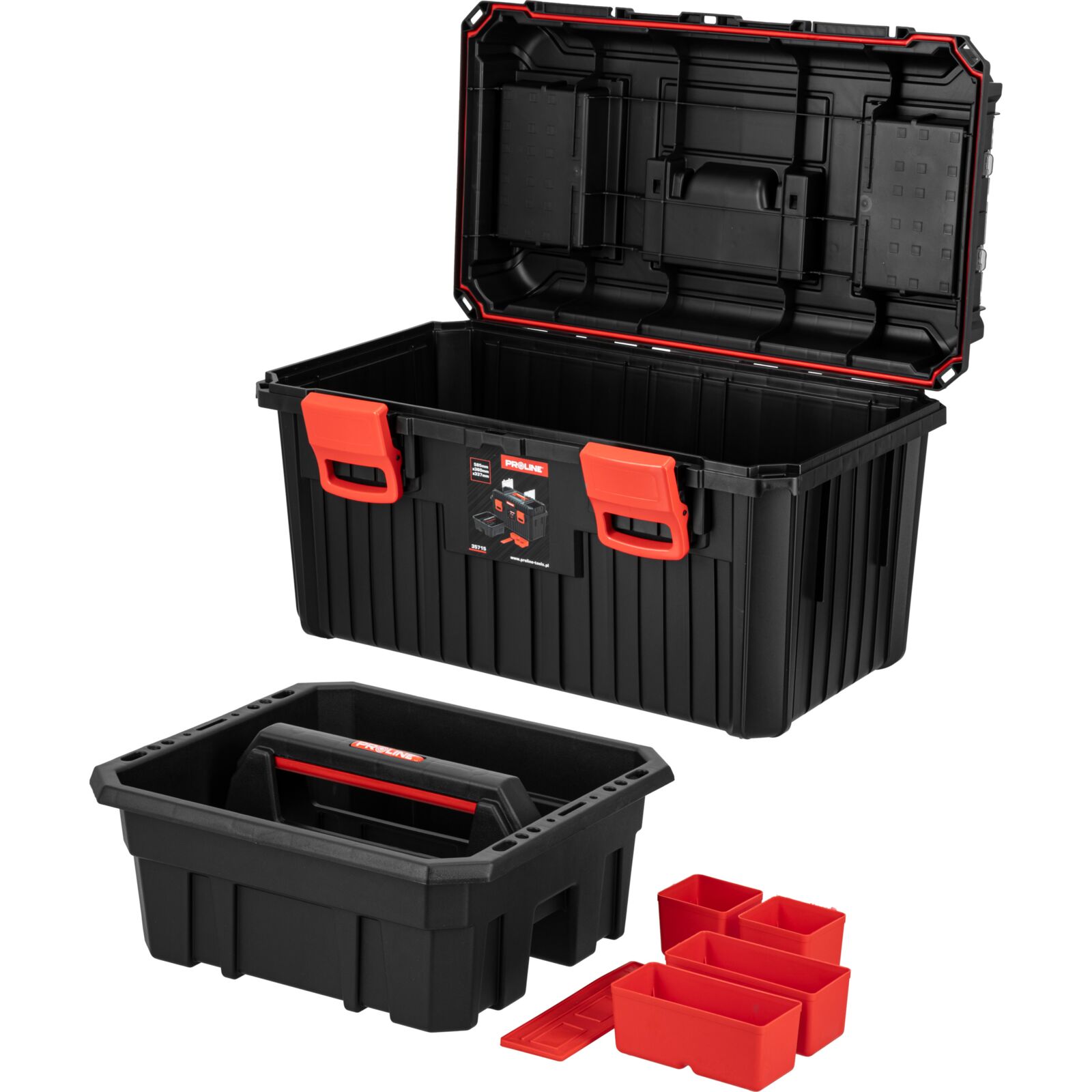 Toolbox 585 x 360 x 217 mm, Durable Polymer, Proline