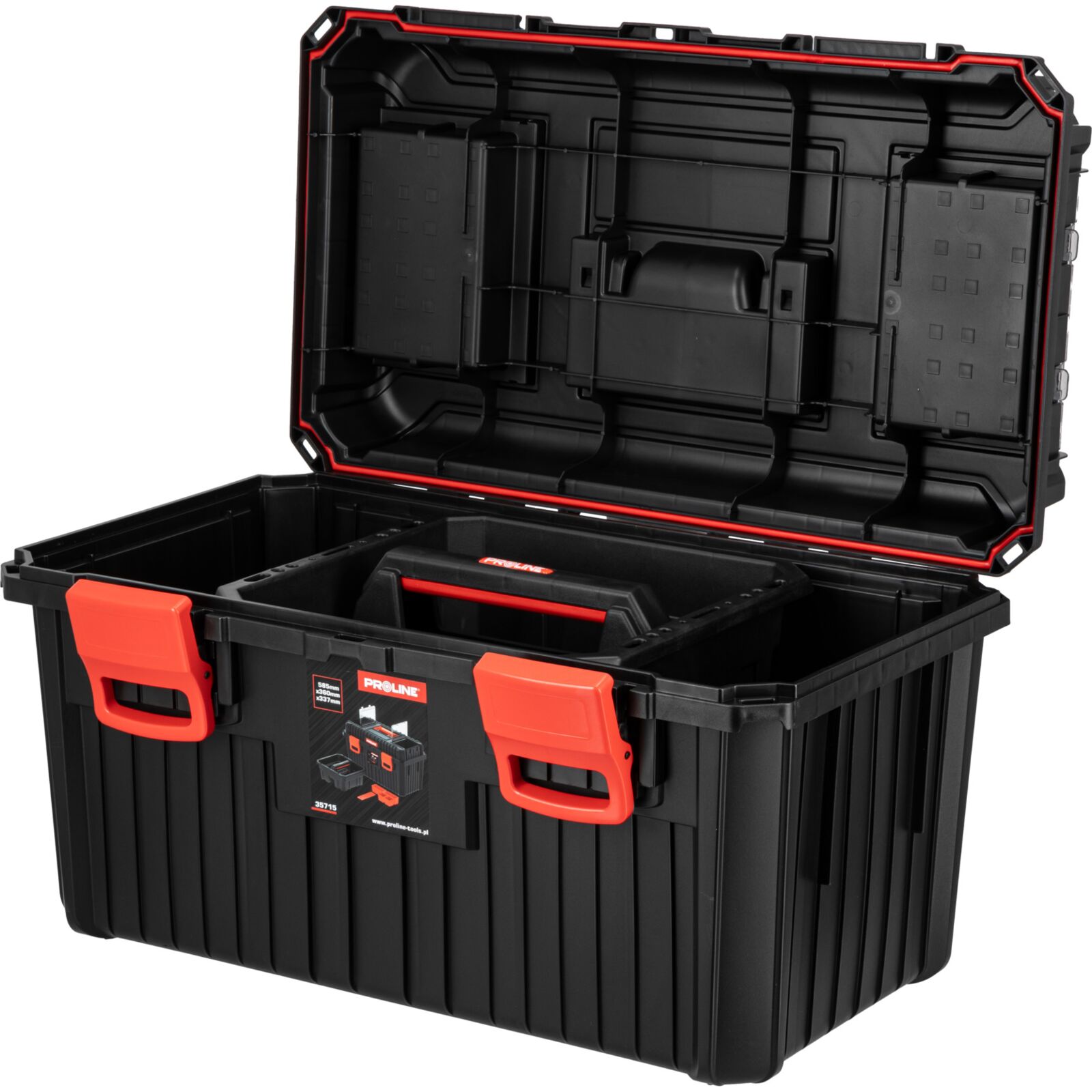 Toolbox 585 x 360 x 217 mm, Durable Polymer, Proline