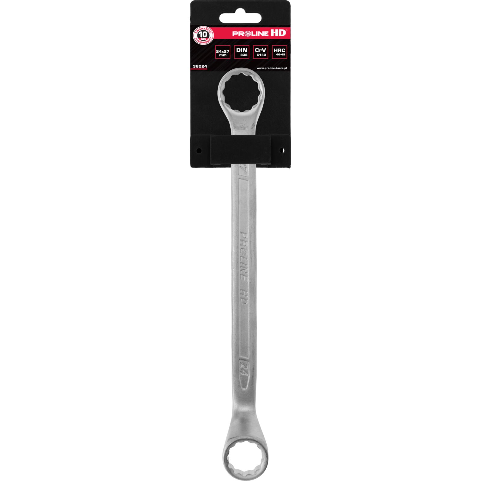 Ringnyckel Offset 24 x 27 mm, 3/8 Bitshylsa, Kromvanadium, Proline HD