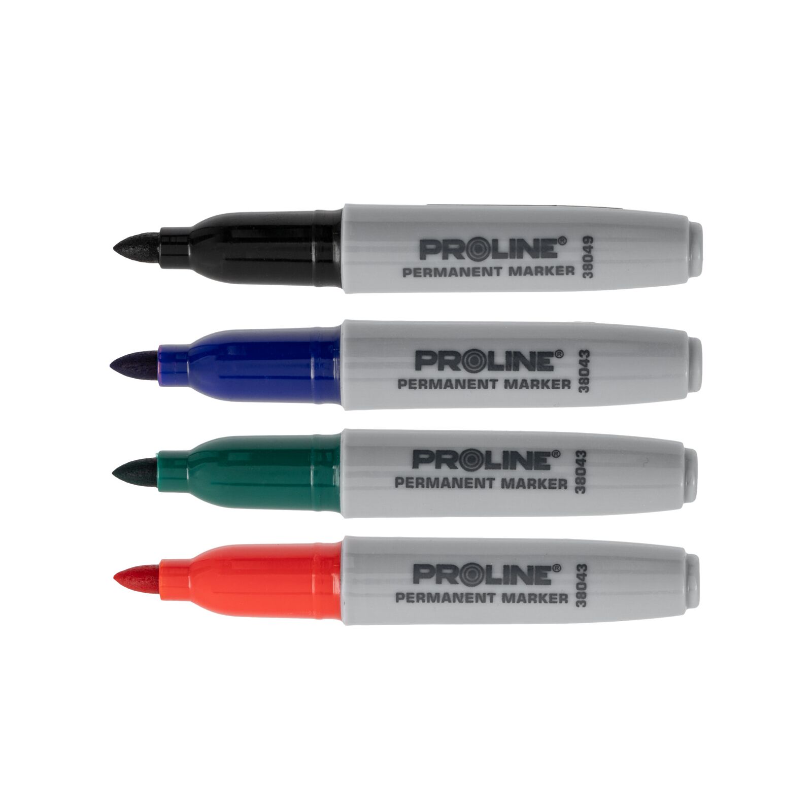 Mini Permanent Markers 4 Pack (Black, Blue, Red, Green), Proline